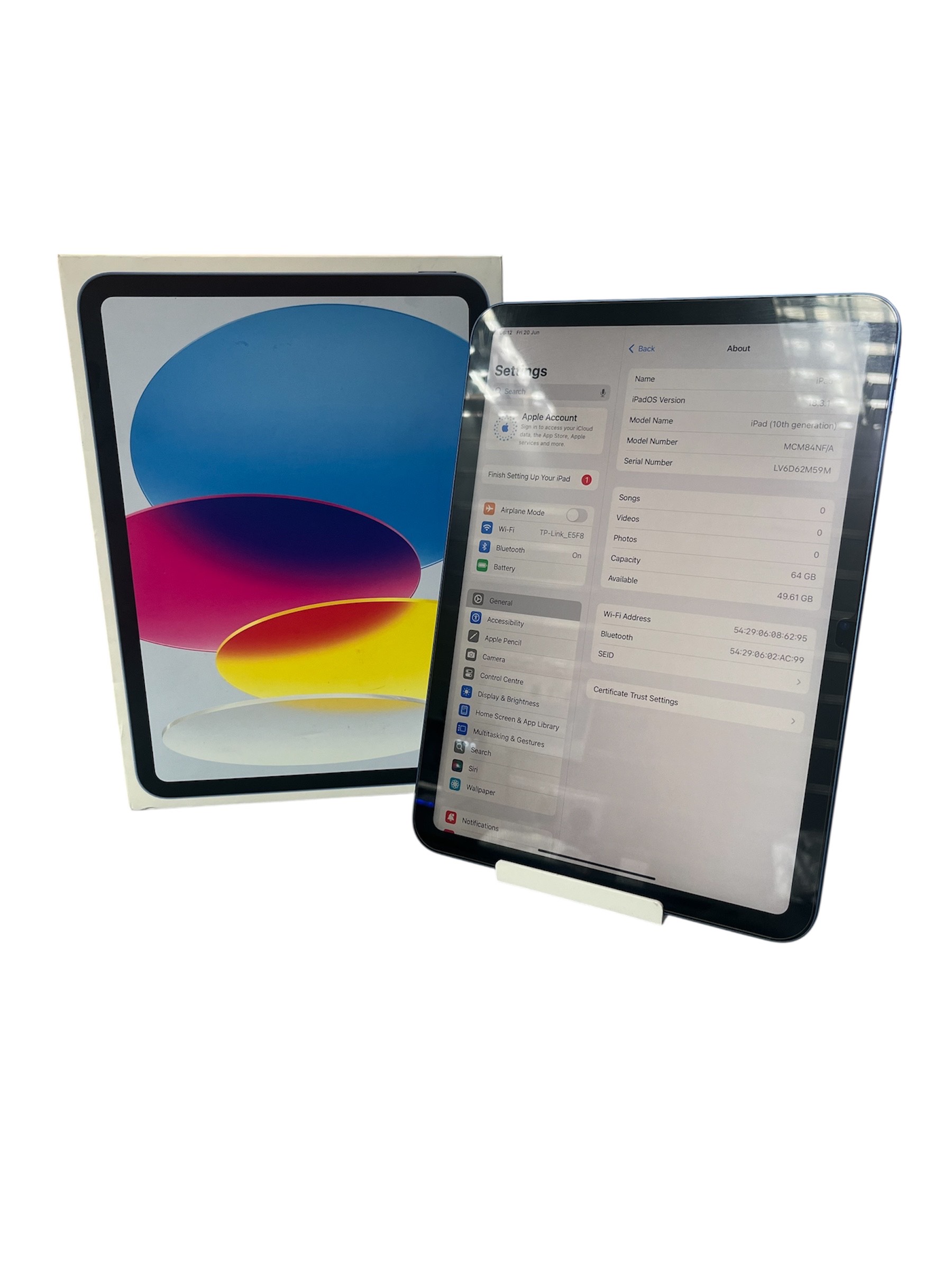 Product photo for Apple iPad 10th Gen (A2696) 10.9