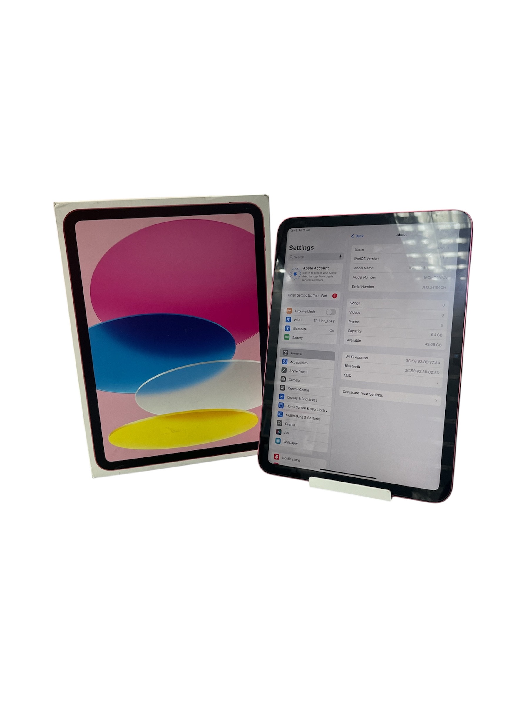 Product photo for Apple iPad 10th gen 64GB - Pink, WiFi