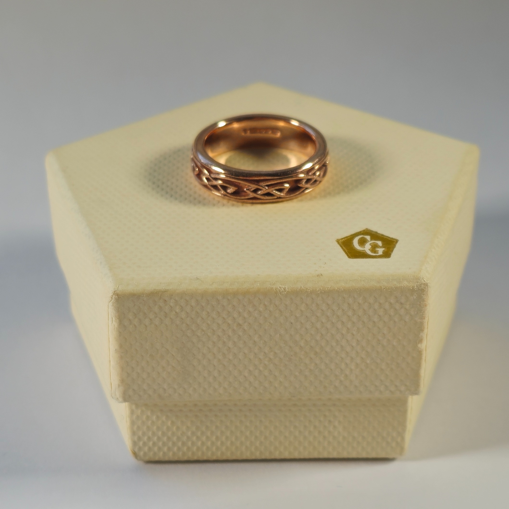 Product photo for Clogau 9ct Rose Gold Celtic Full Band Ring Size M
