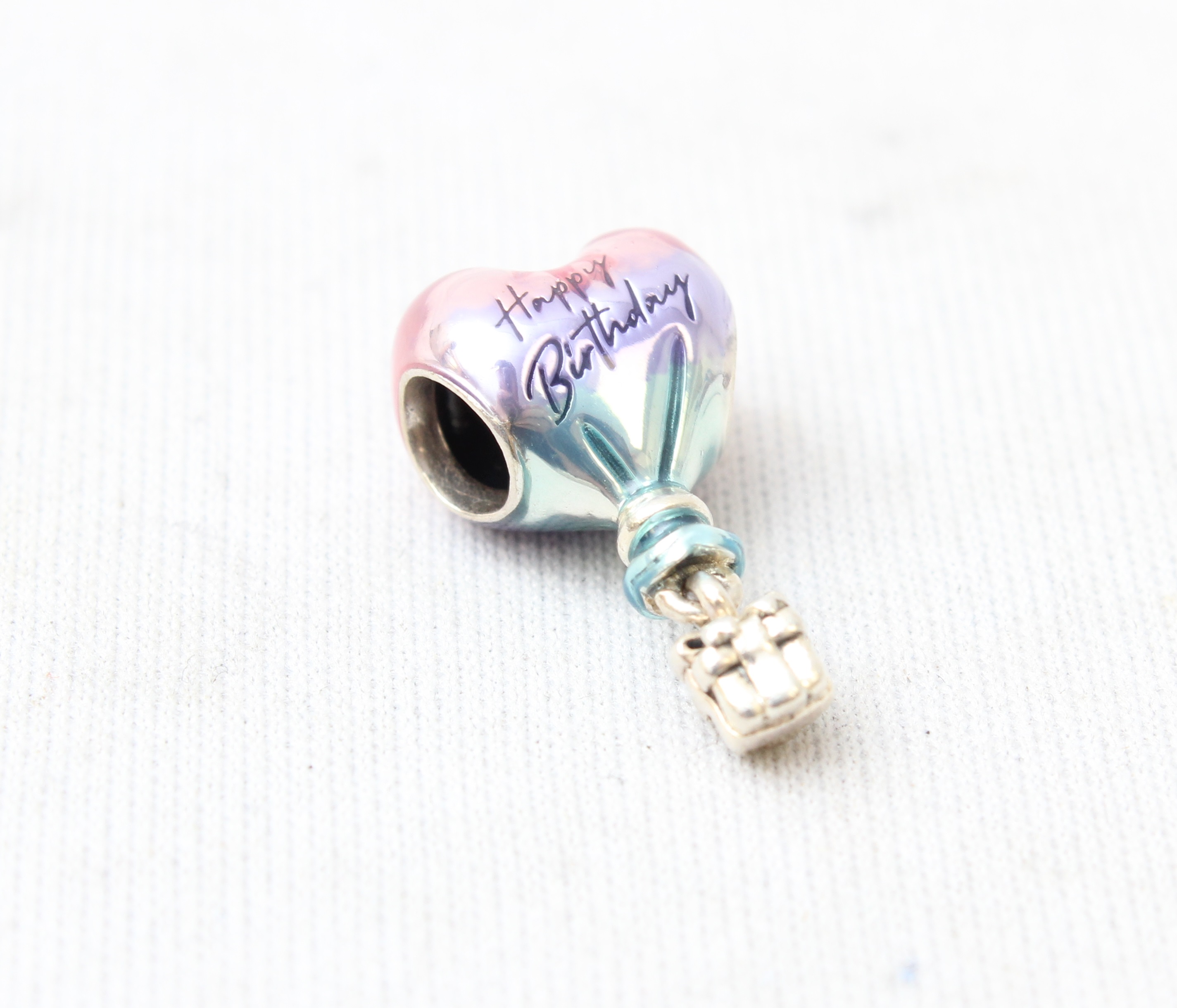 Product photo for Happy Birthday Hot Air Balloon Pandora Charm Sterling silver (U)