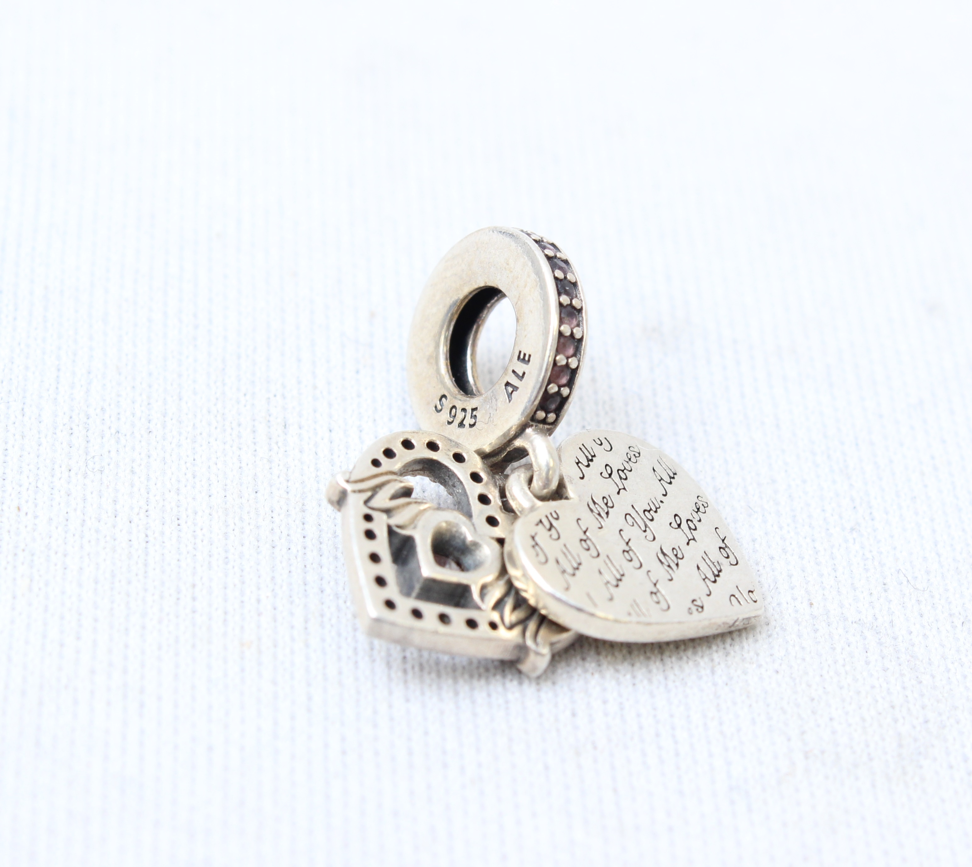 Product photo for Heart & Mum Dangle Pandora Charm Sterling silver (U)