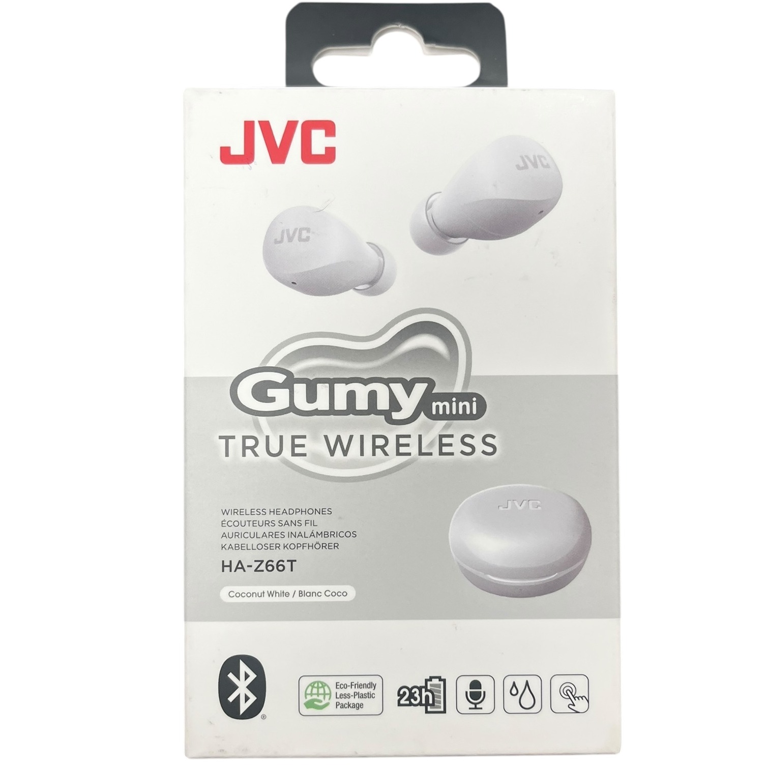 Product photo for JVC Gummy Mini True Wireless Bluetooth Earbuds - White (Brand New & Sealed)
