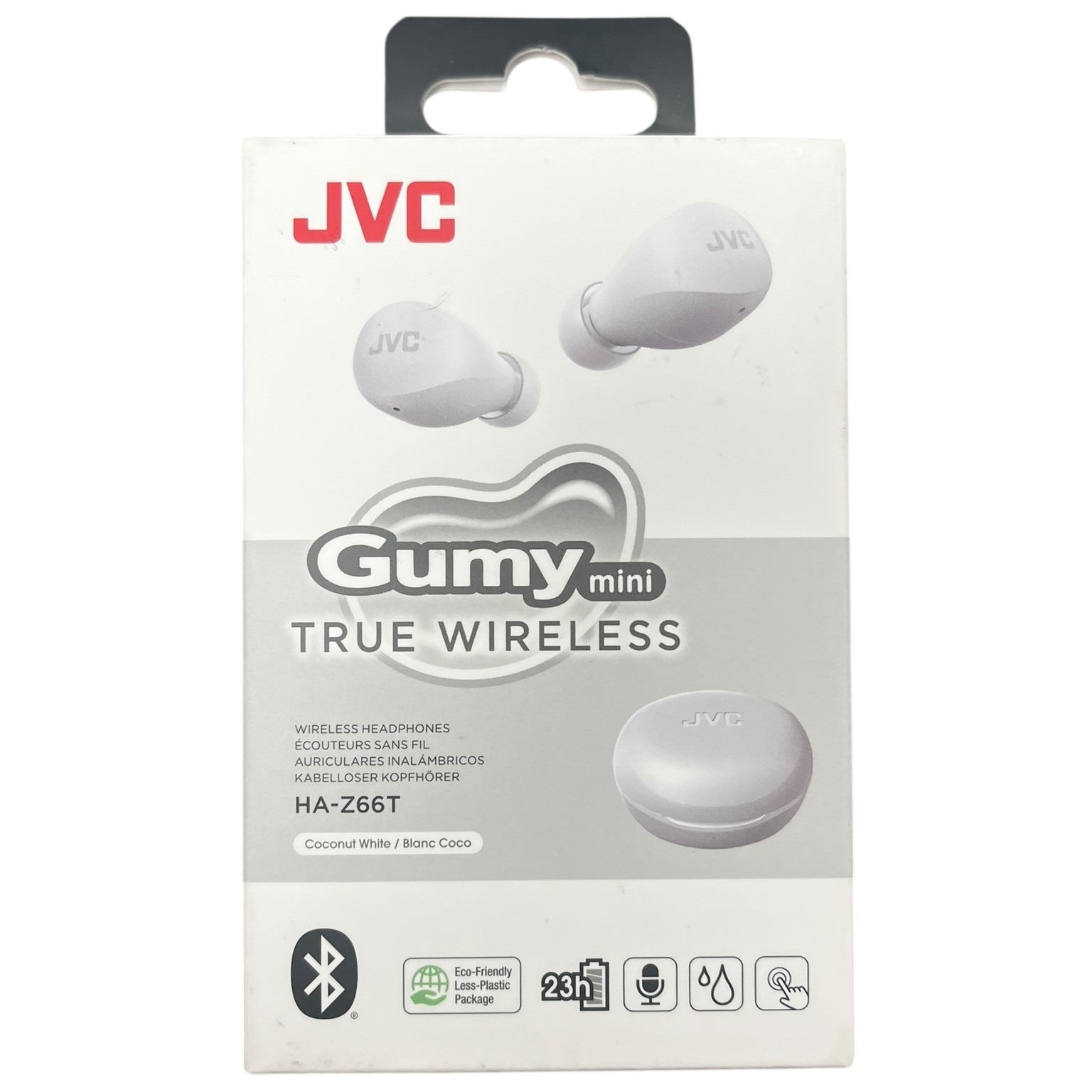Product photo for JVC Gummy Mini True Wireless Bluetooth Earbuds - White (Brand New & Sealed)