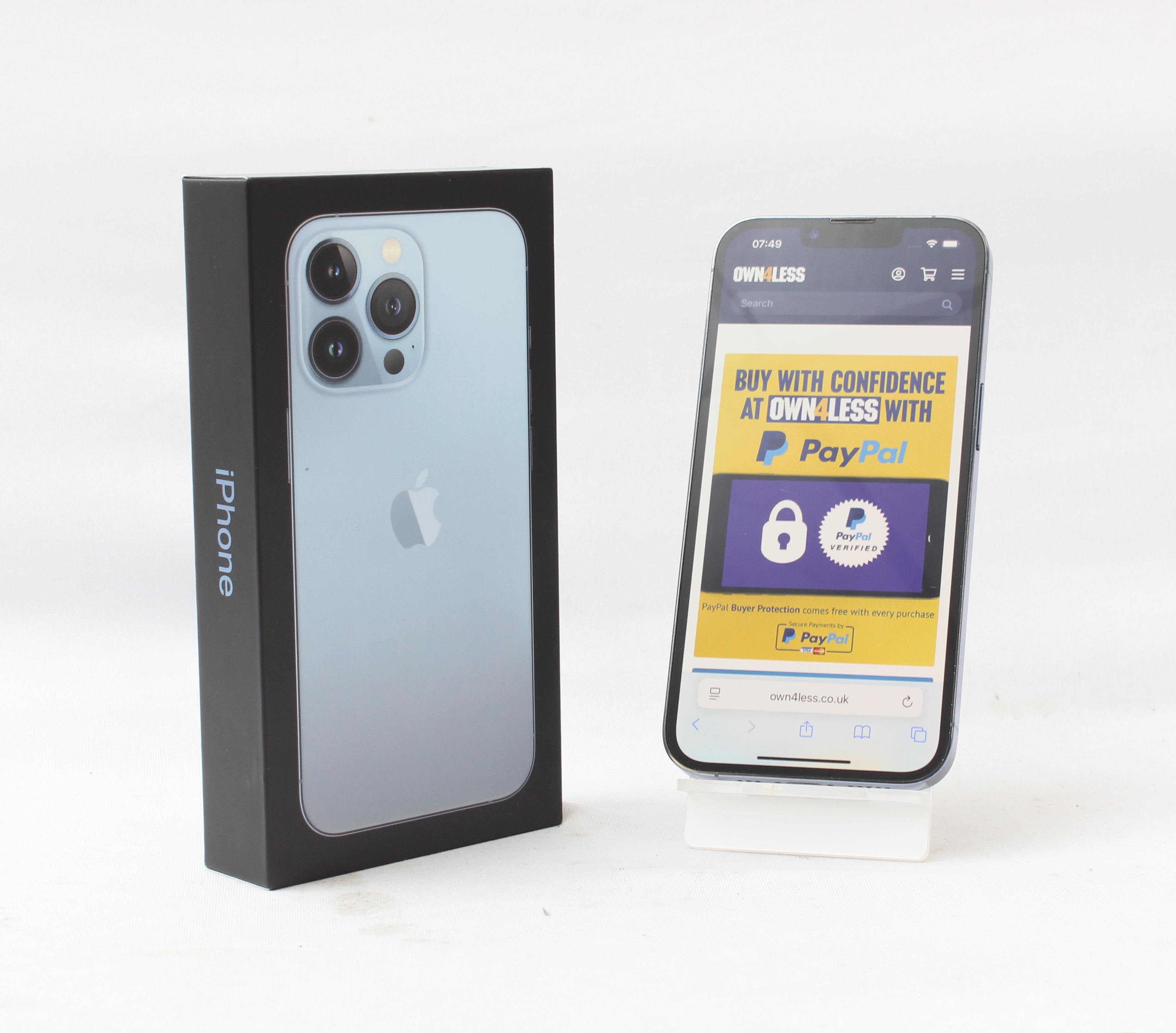 Product photo for Apple Iphone 13 Pro Smartphone 128GB - Unlocked BH 83% Sierra Blue Boxed (C)