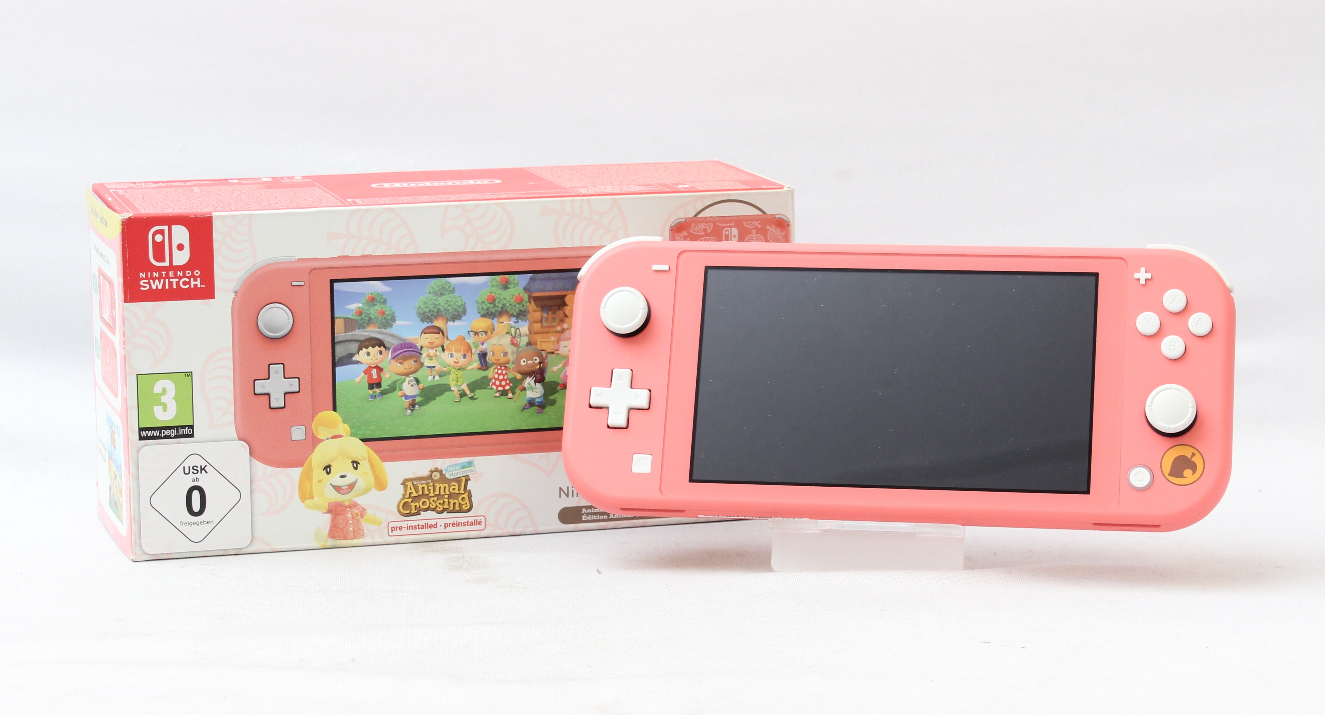 Product photo for Nintendo Switch Lite 32GB Animal Crossing Edition Handheld Games Console (B+)