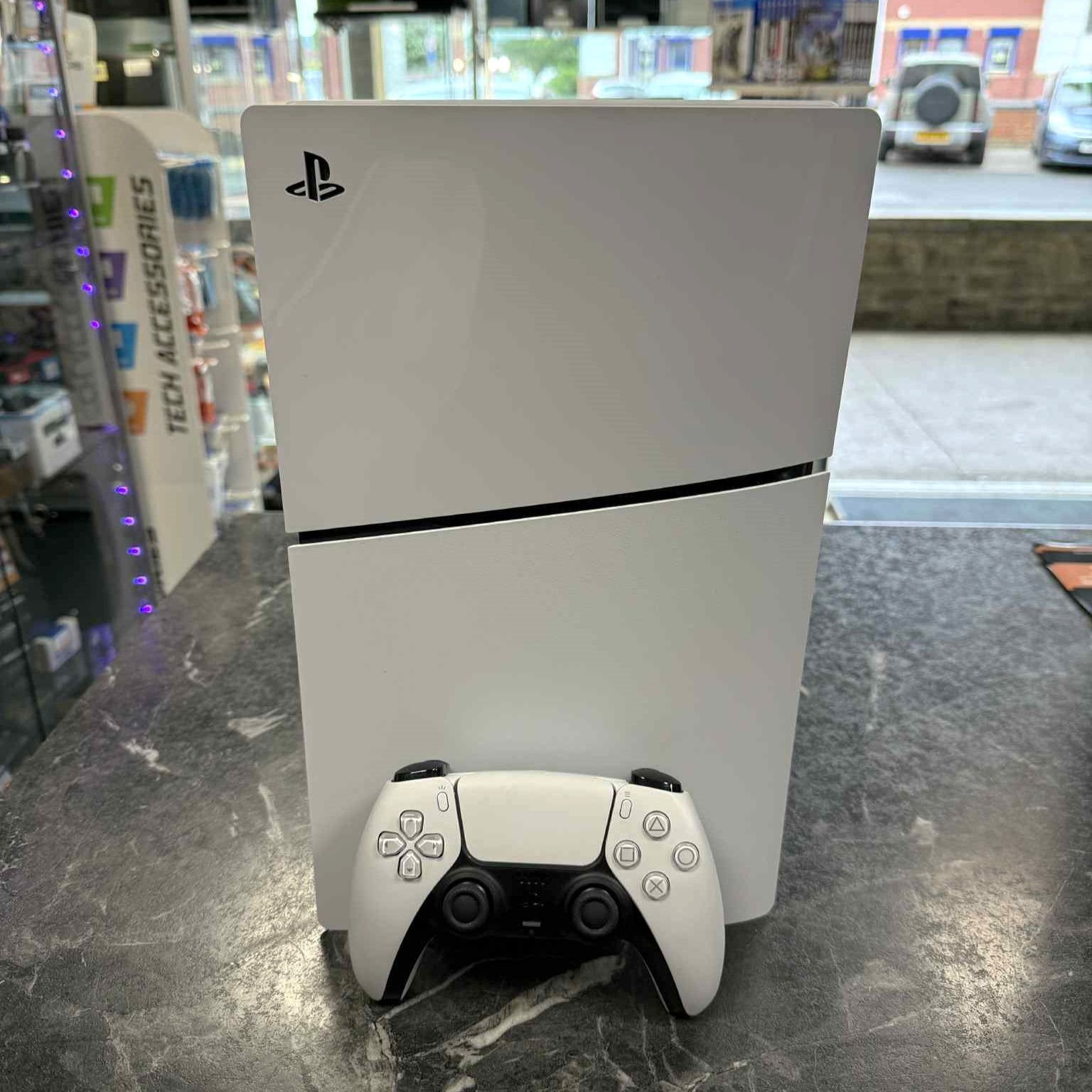 Product photo for Sony PS5 Digital Edition Slim Console - 825GB White PlayStation 5