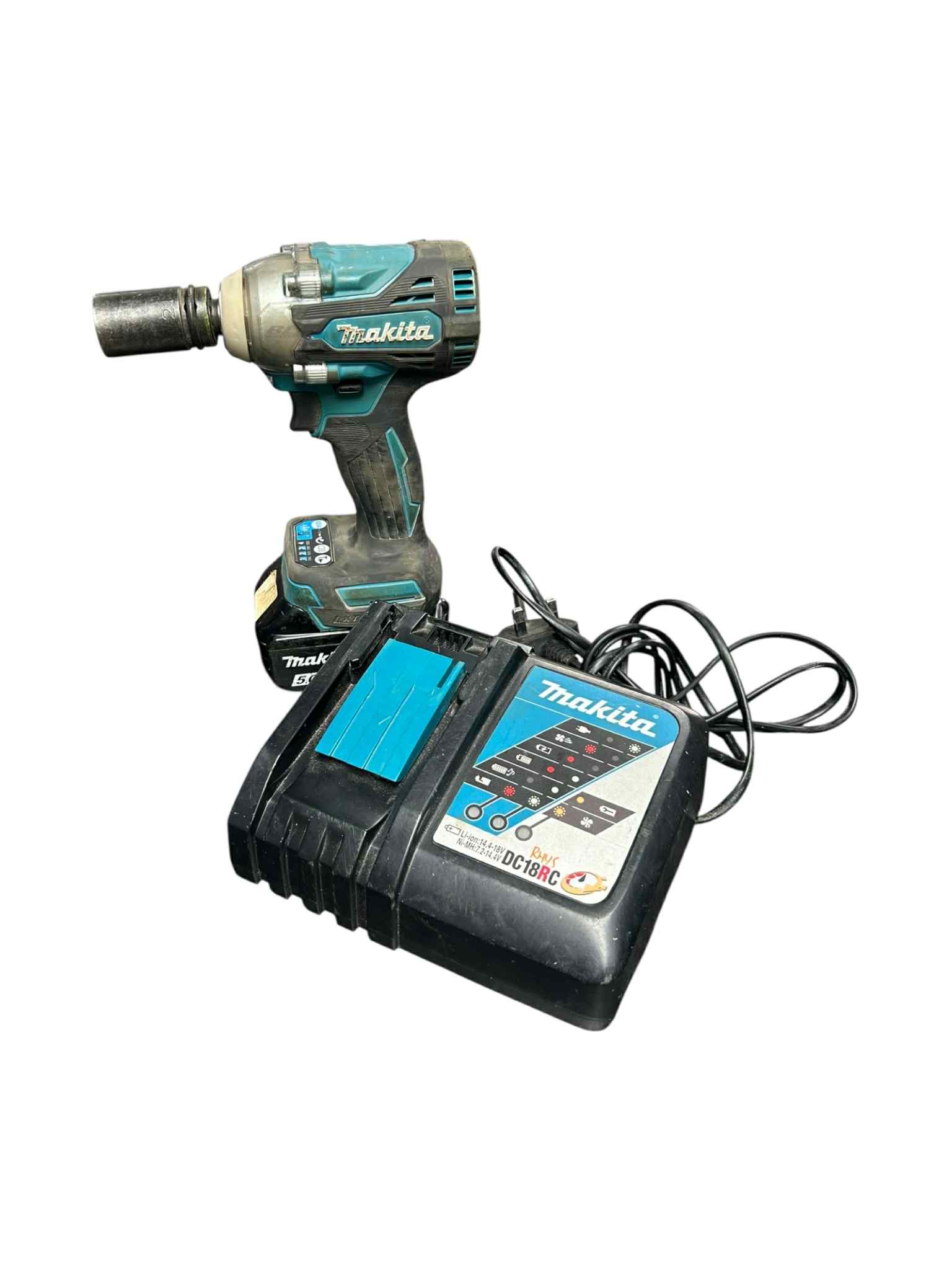Product photo for Makita DTW300 LTX Brushless Impact Wrench 18v 1/2” w/Battery (5.0ah) & Charger