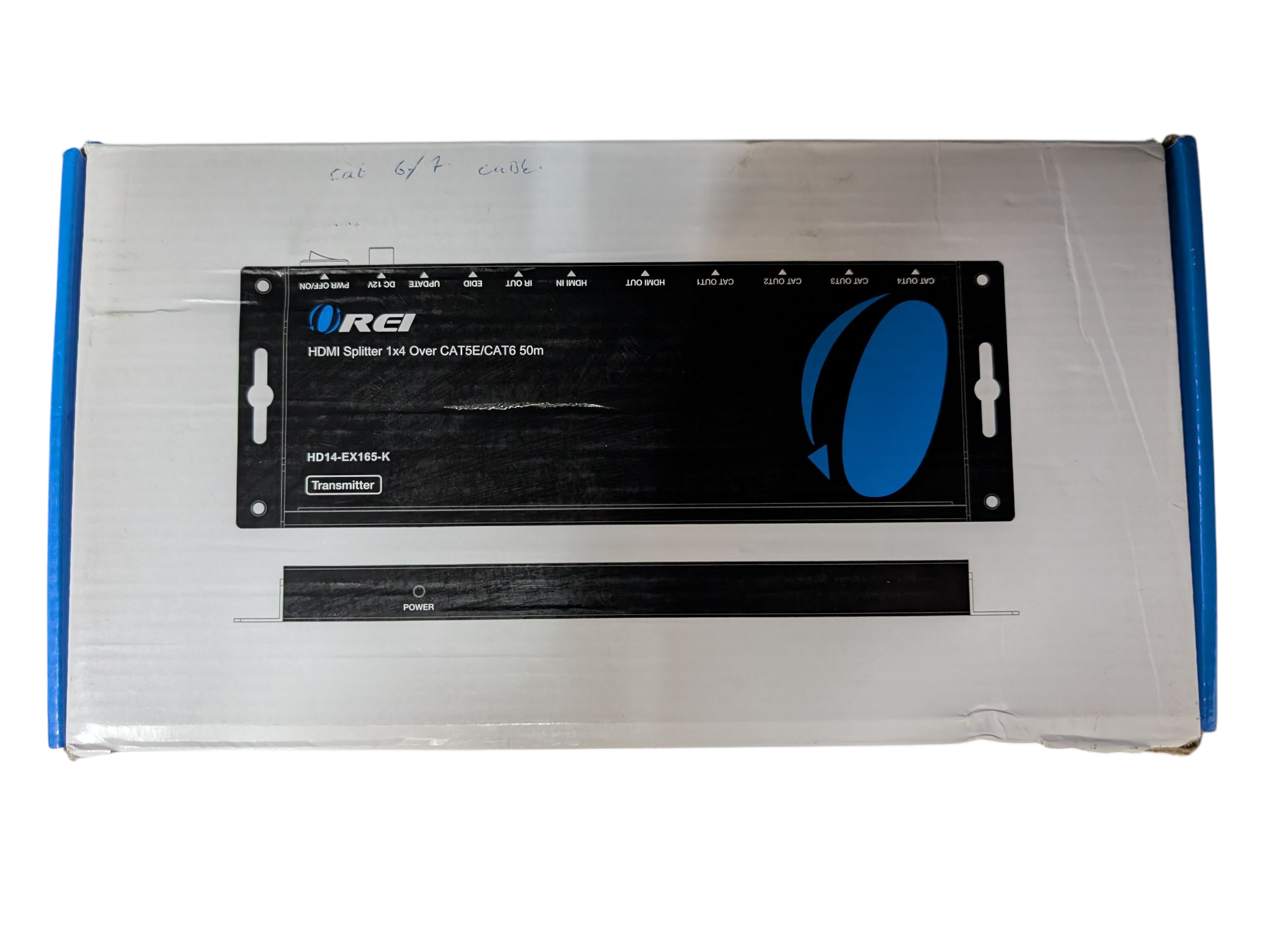 Product photo for Orei HD14‑EX165 1×4 HDMI Extender Over CAT6 – Used, Boxed w/ 4 Receivers