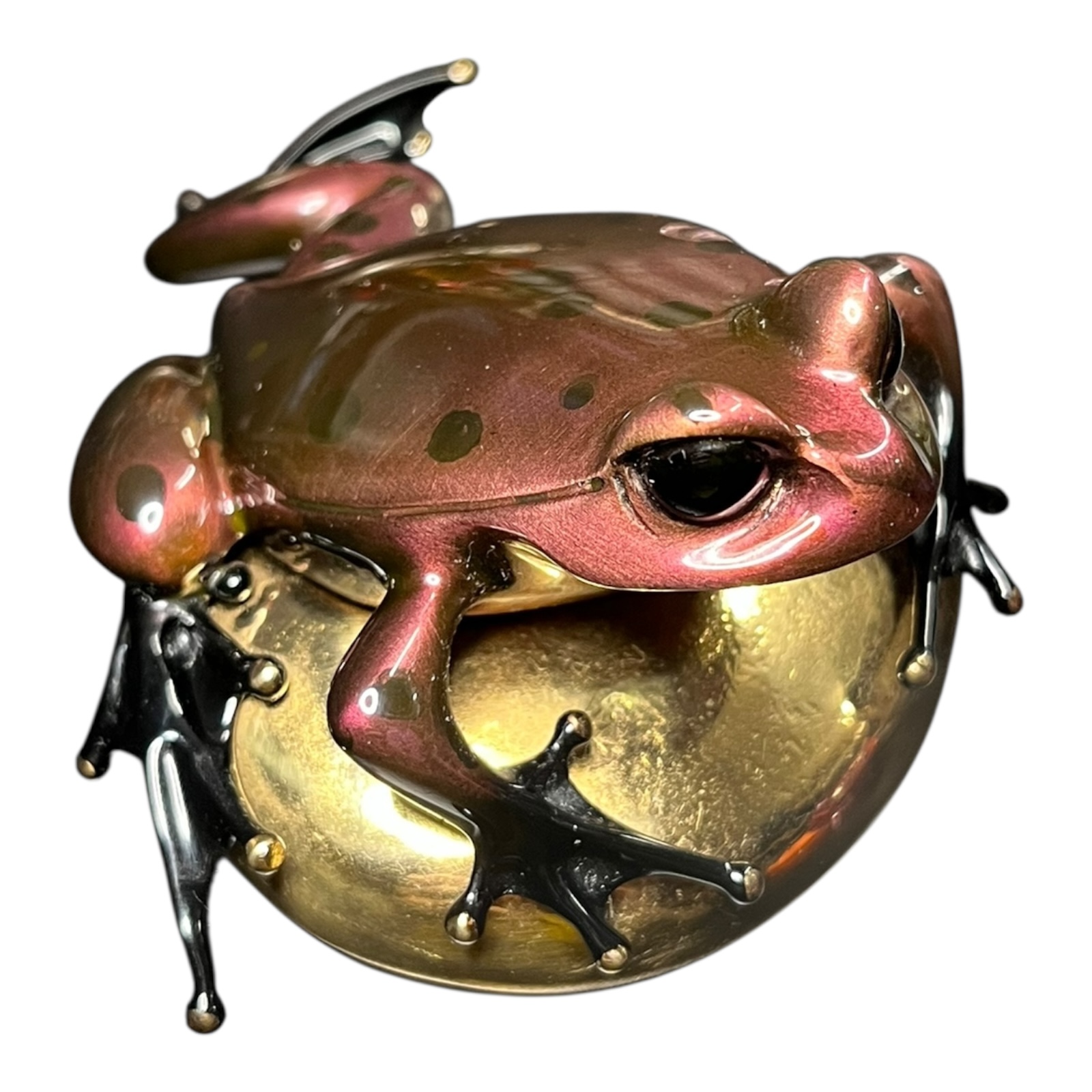 Product photo for Tim Cotterill Bronze Frog Statue – Limited Edition #1039/2500 –Good Condition