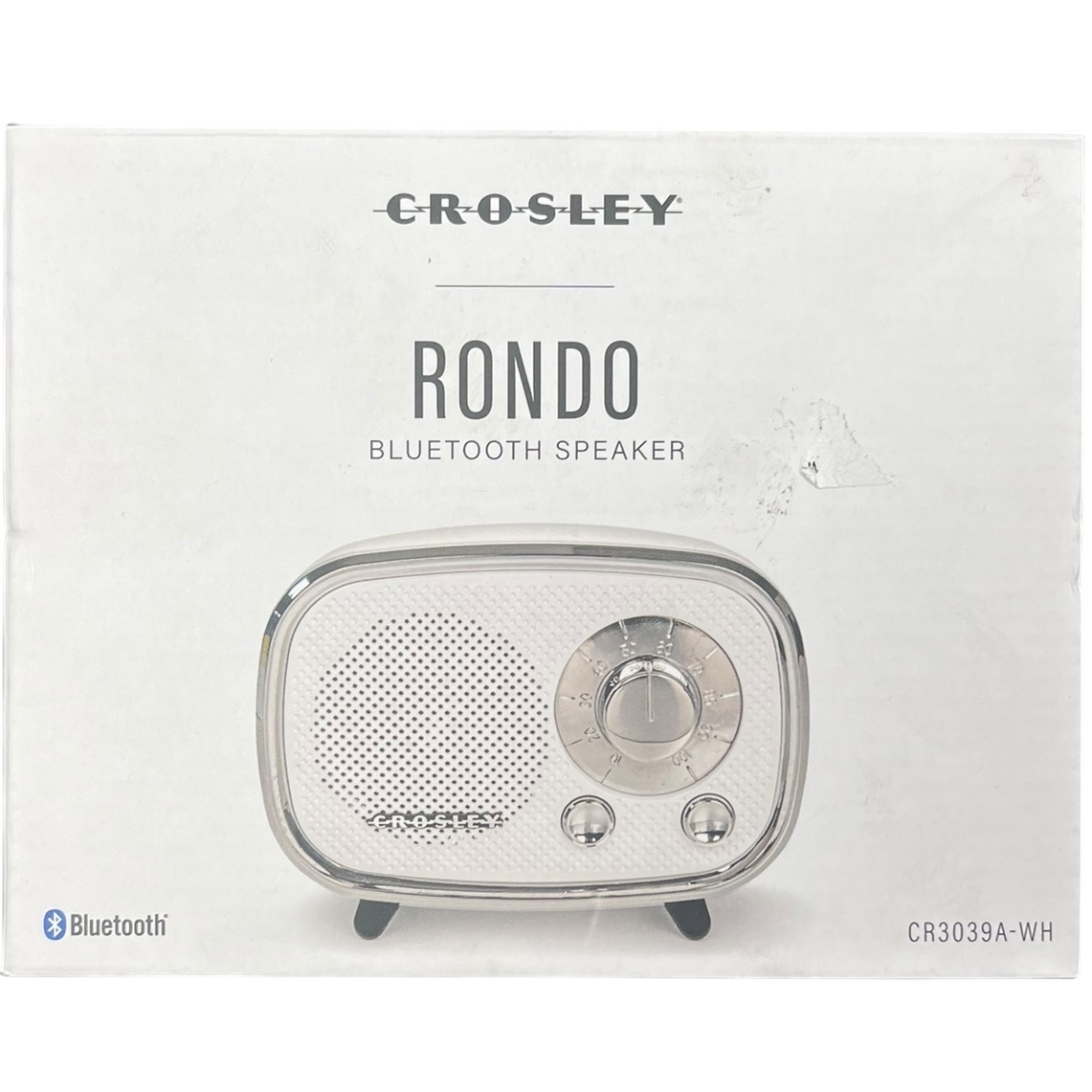 Product photo for Crosley Rondo Portable Bluetooth Speaker -White Colour (Brand New & Sealed)