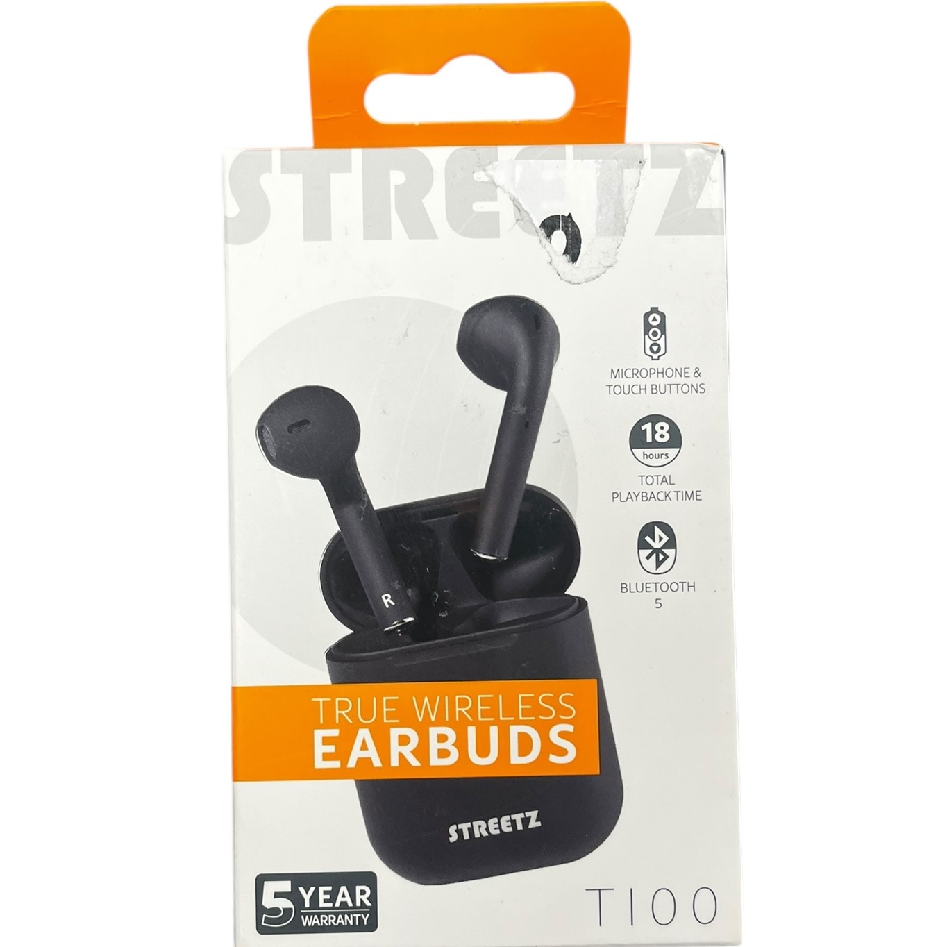Product photo for Streetz T100 Bluetooth Wireless Earbuds - Black Colour (Brand New & Sealed)