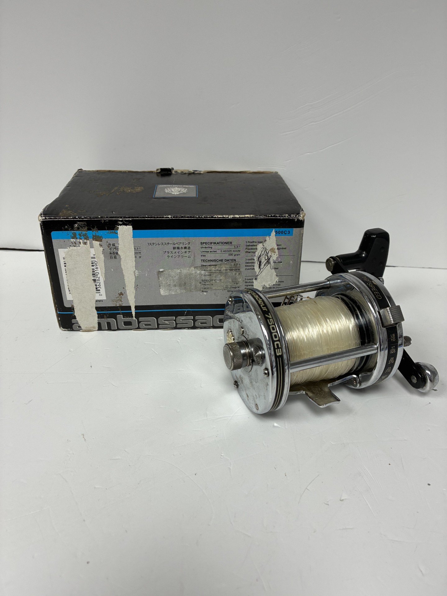 Product photo for ABU GARCIA AMBASSADEUR 7500C3 REEL BOXED