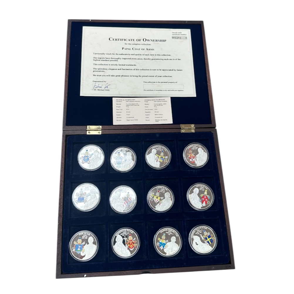Product photo for Papal Coat Of Arms 12 coin set