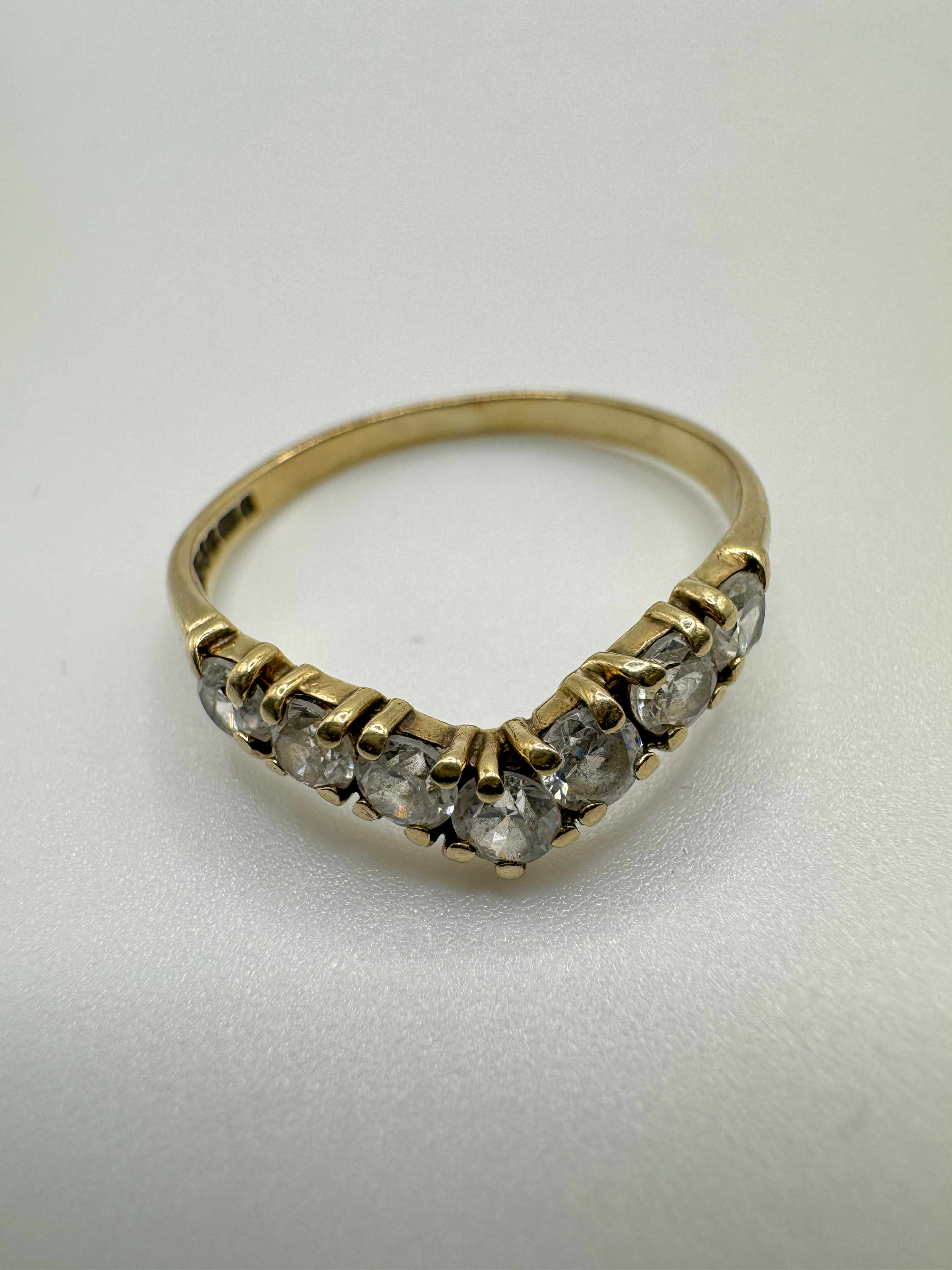 Product photo for 9ct CZ Wishbone Ring