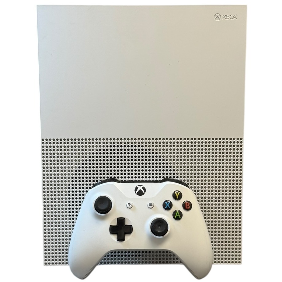 Product photo for Microsoft Xbox One S With Official Controller - White, 1TB