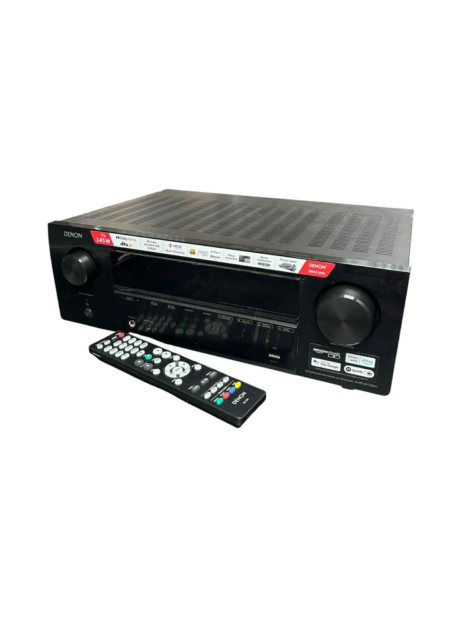 Product photo for Denon AVR-X1700H 7.2 Channel AV Receiver - Black w/Remote