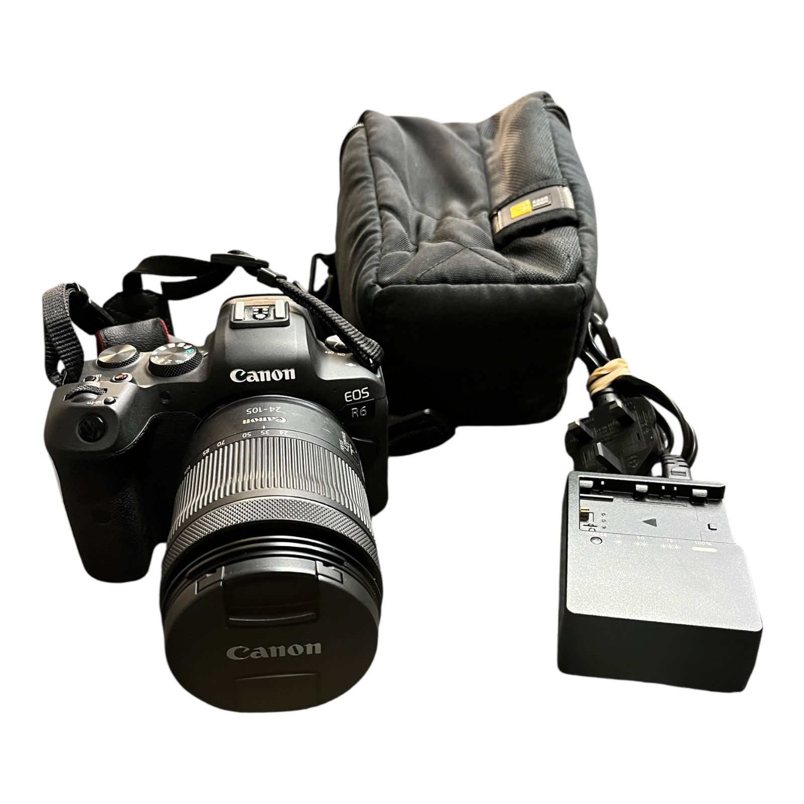 Product photo for Canon EOS R6 + RF 24-105mm Lens – Used, Good Condition With Soft Case