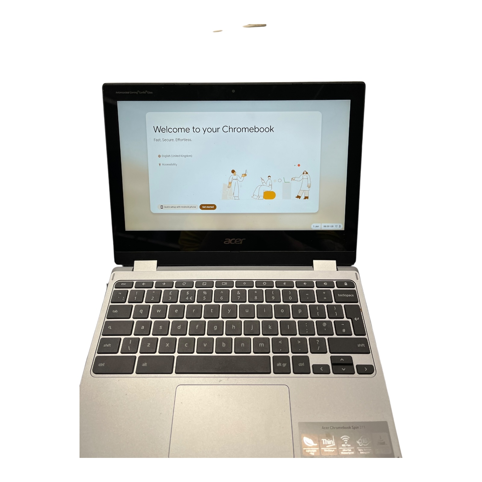 Product photo for Acer Spin 311 Chromebook – Used, Boxed, Good Condition Touchscreen Convertible