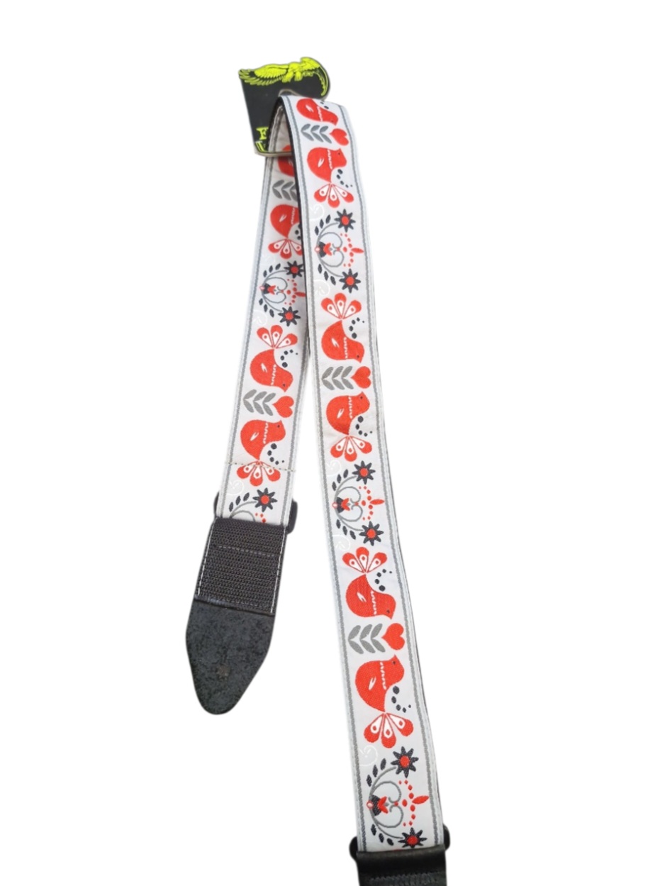 Product photo for EB STRAP JACQUARD RED BIRD WINTER