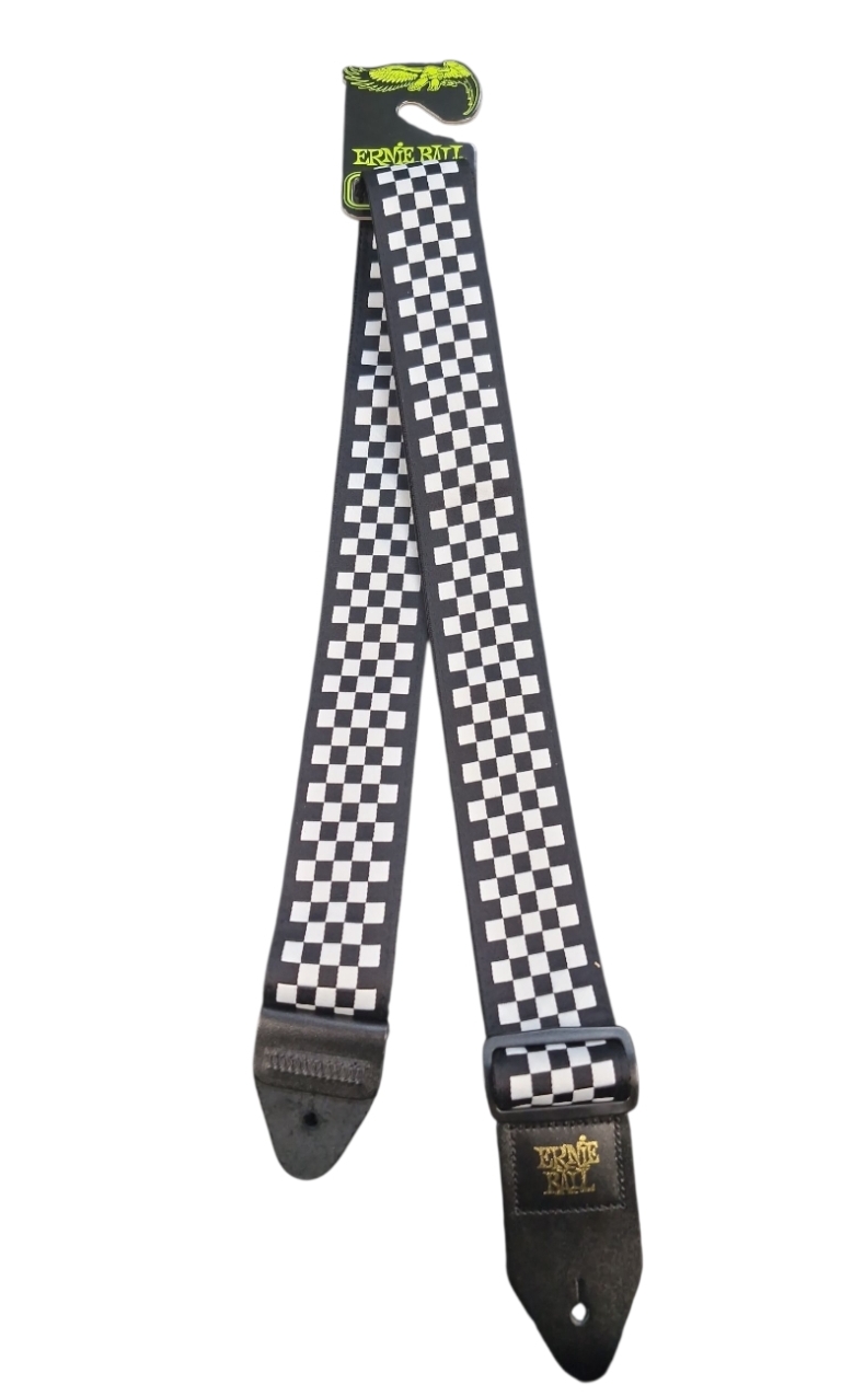 Product photo for EB STRAP JACQUARD BLACK AND WHITE CHECKERED
