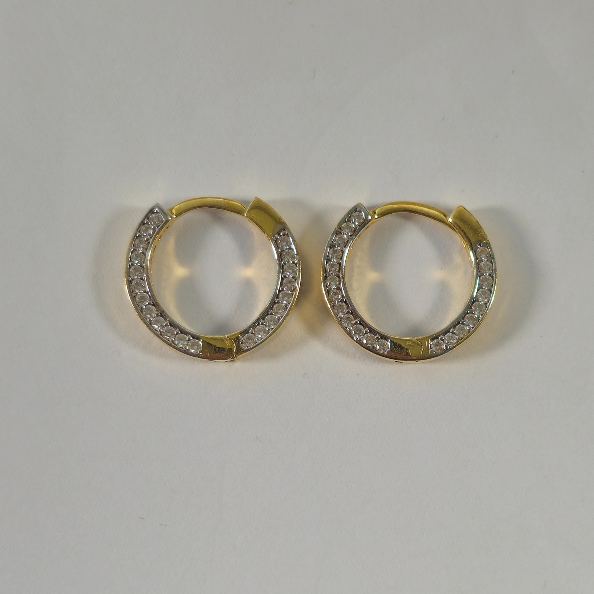 Product photo for 14ct Gold *CZ* Round Hoop Earrings