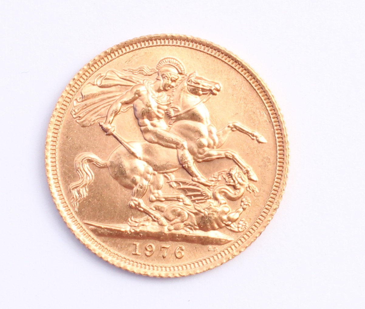 Product photo for 1976 Full Gold Sovereign Coin - Elizabeth II