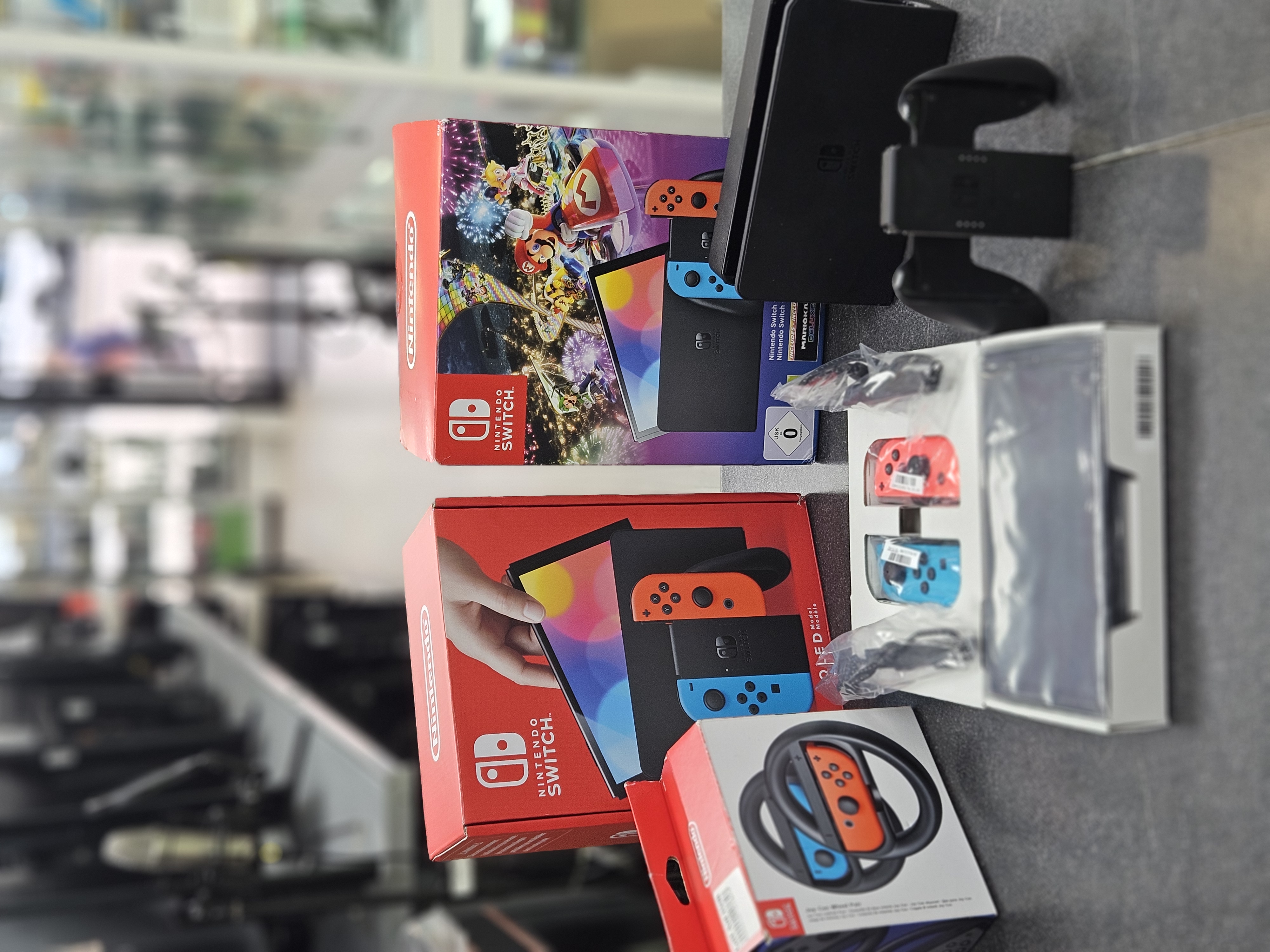 Product photo for Nintendo Switch OLED Including steering wheel OPENED/NEW