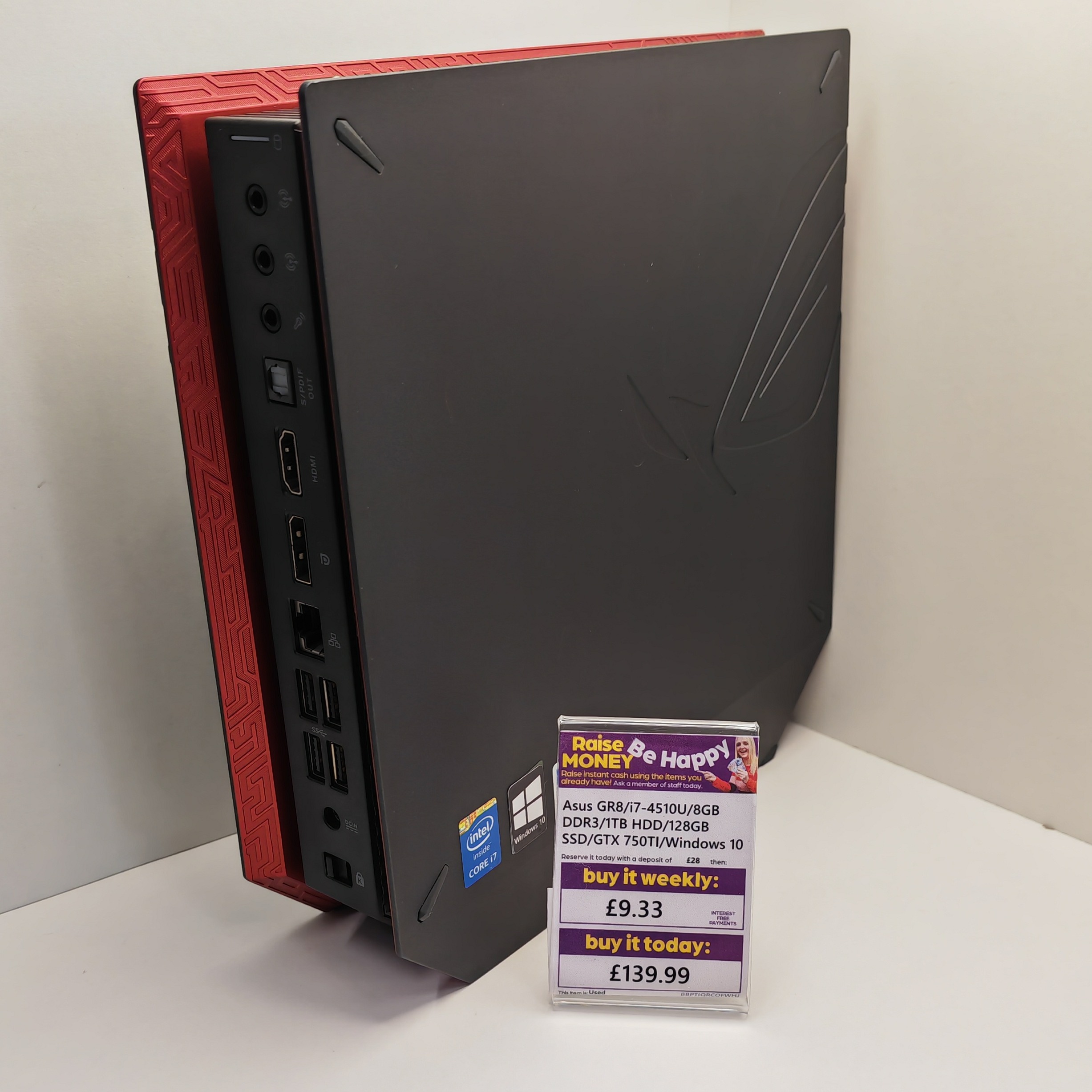 Product photo for Asus GR8/i7-4510U/8GB DDR3/1TB HDD/128GB SSD/GTX 750TI/Windows 10
