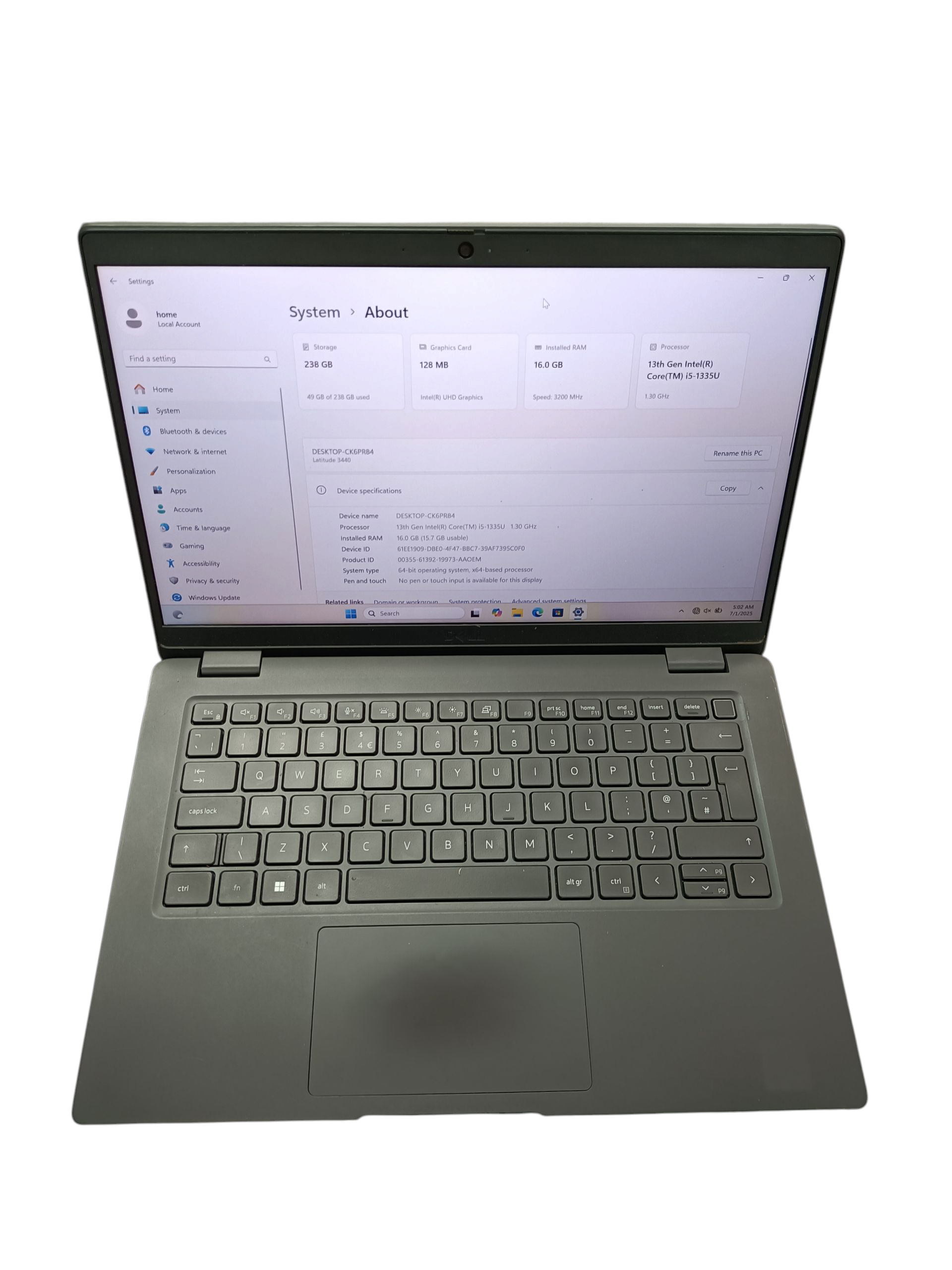 Product photo for Dell Latitude 3440/i5-1335U/16GB Ram/256GB SSD/14