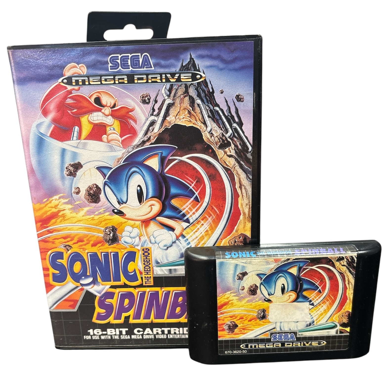 Product photo for Sonic Spinball, w/o Manual, Boxed
