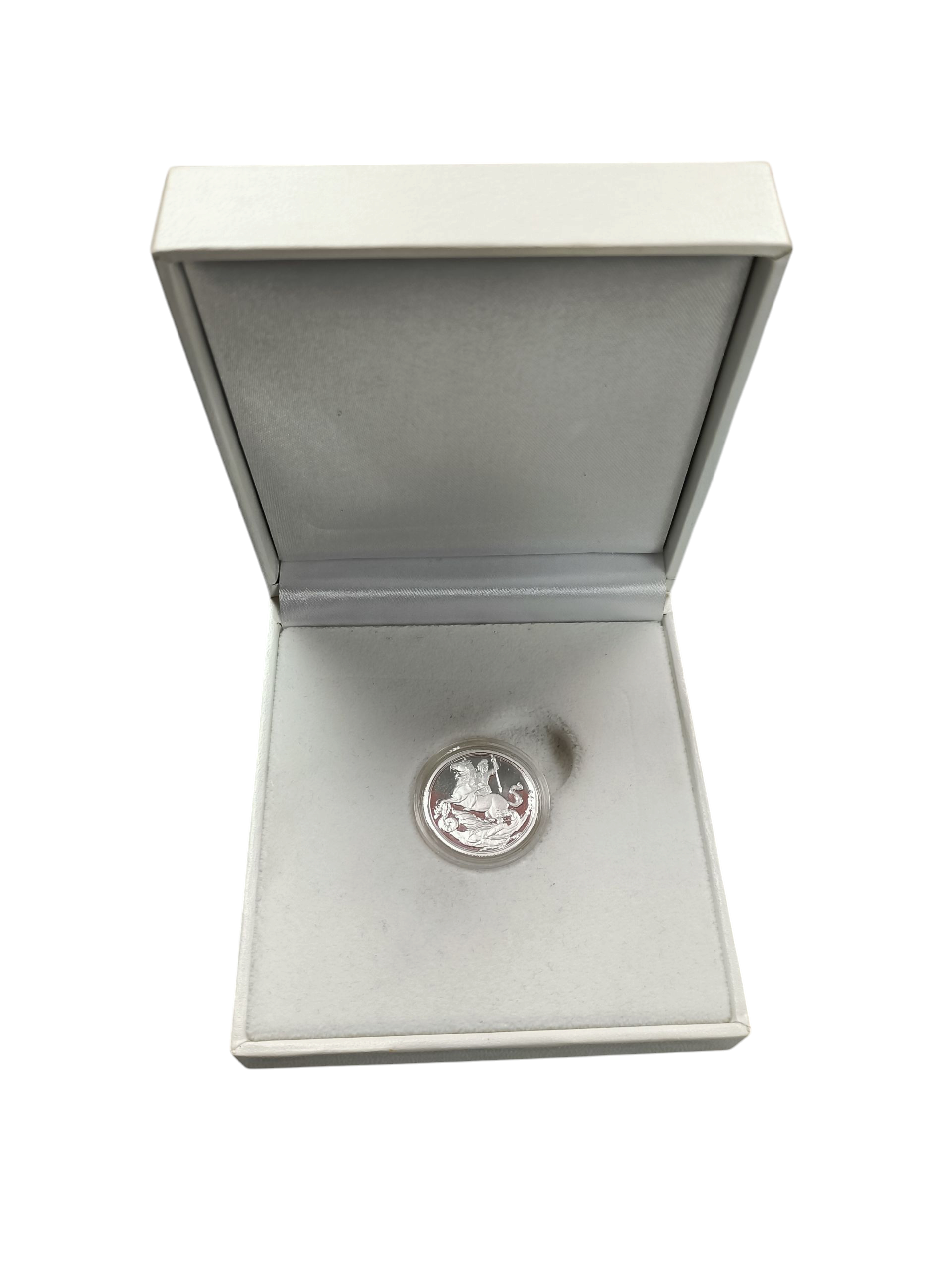 Product photo for Silver Proof Sovereign 2019 St George And The Dragon