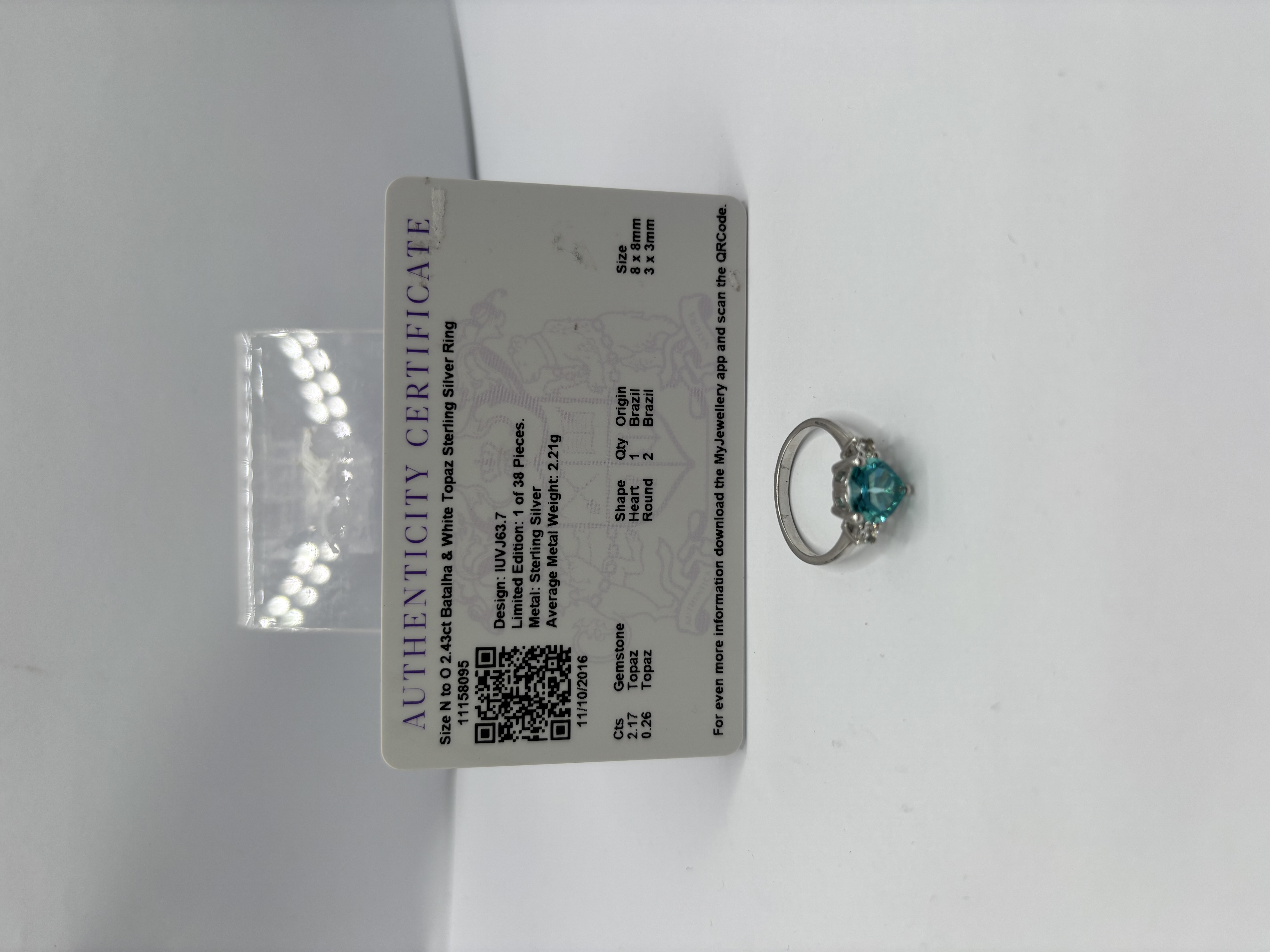 Product photo for 2.43ct Batalha Topaz Silver Ring