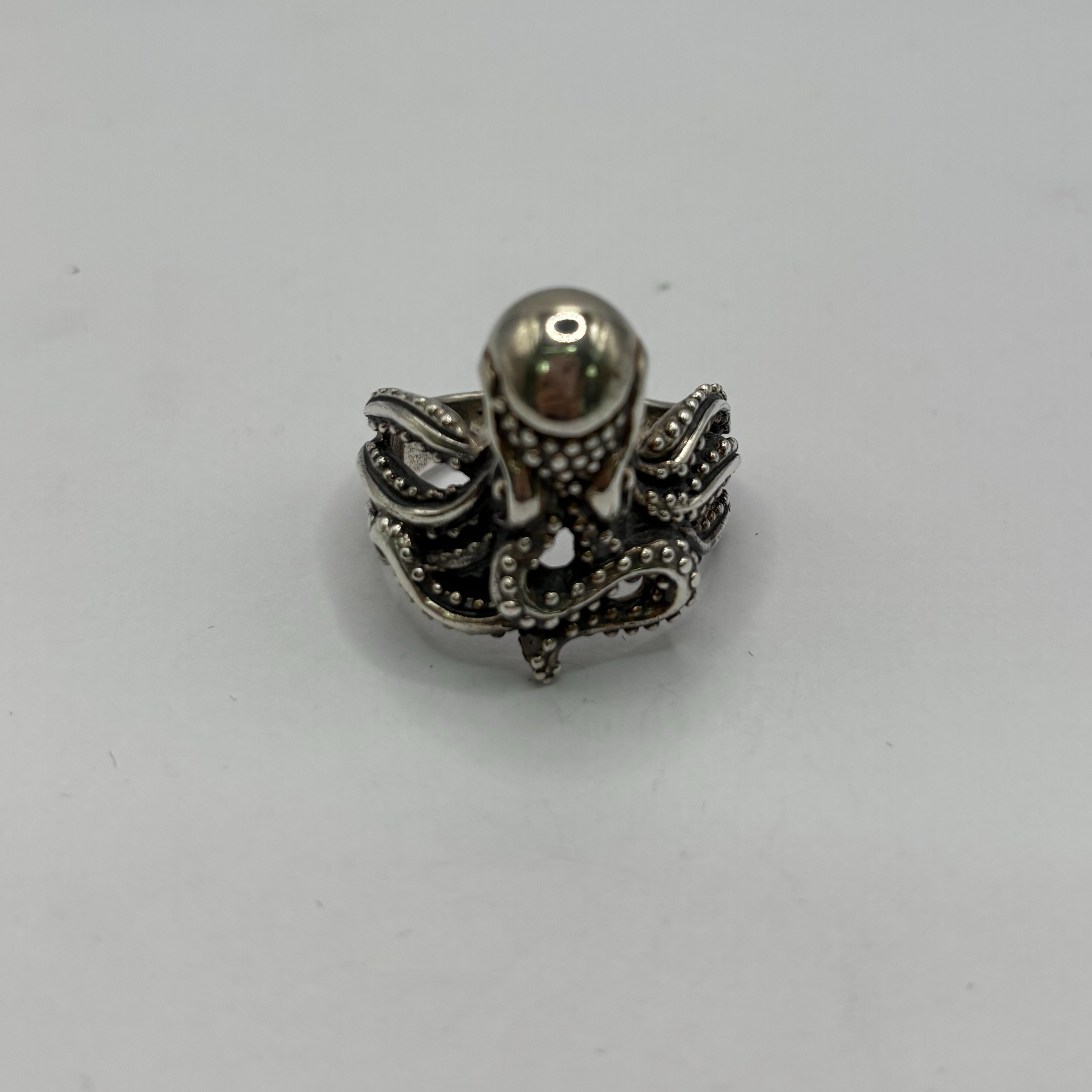 Product photo for Brand New 16.02g 925 Silver Giant Octopus Ring