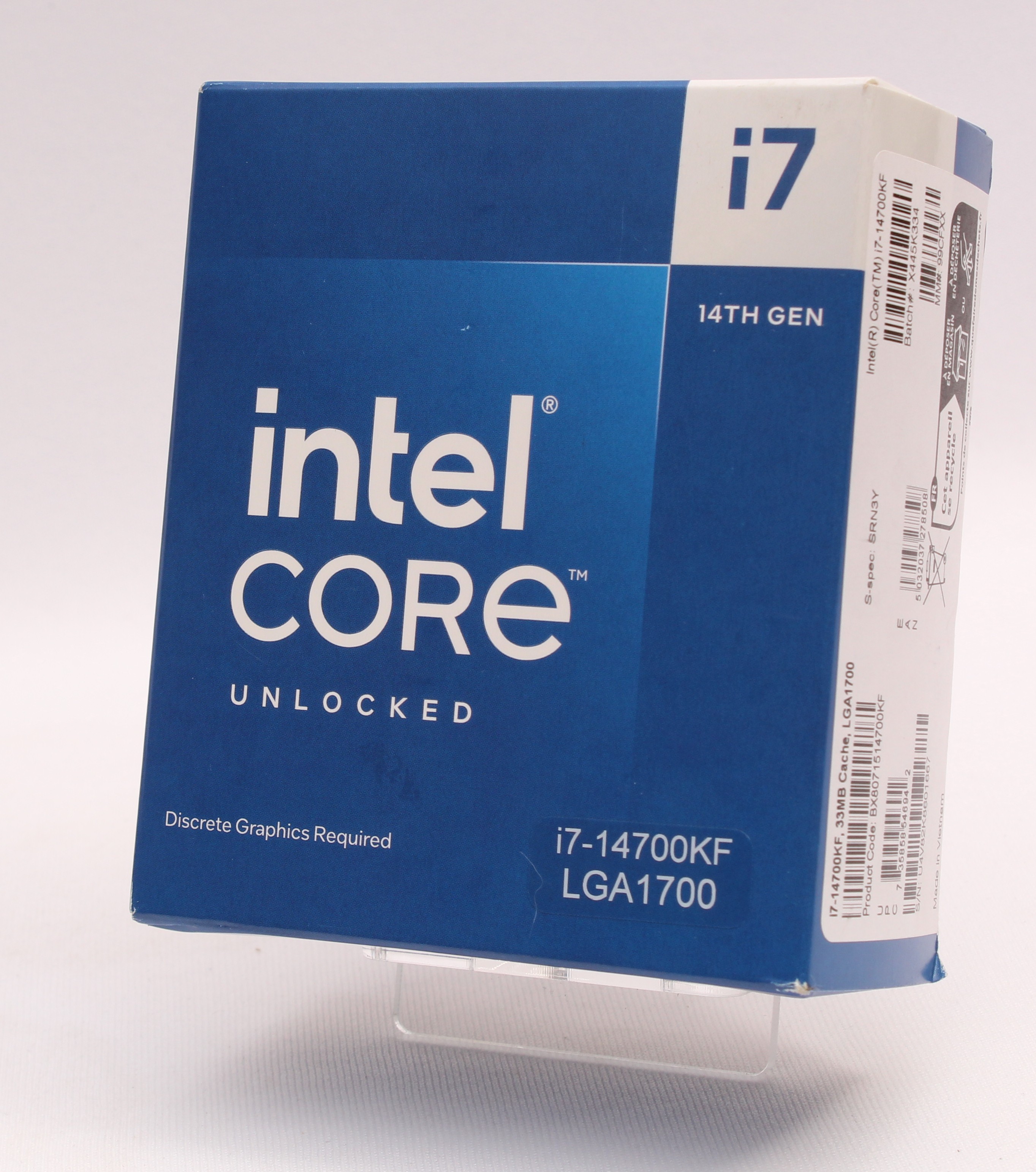 Product photo for Intel Core i7-14700KF LGA1700 20-Core 3.4Ghz CPU Processor - New