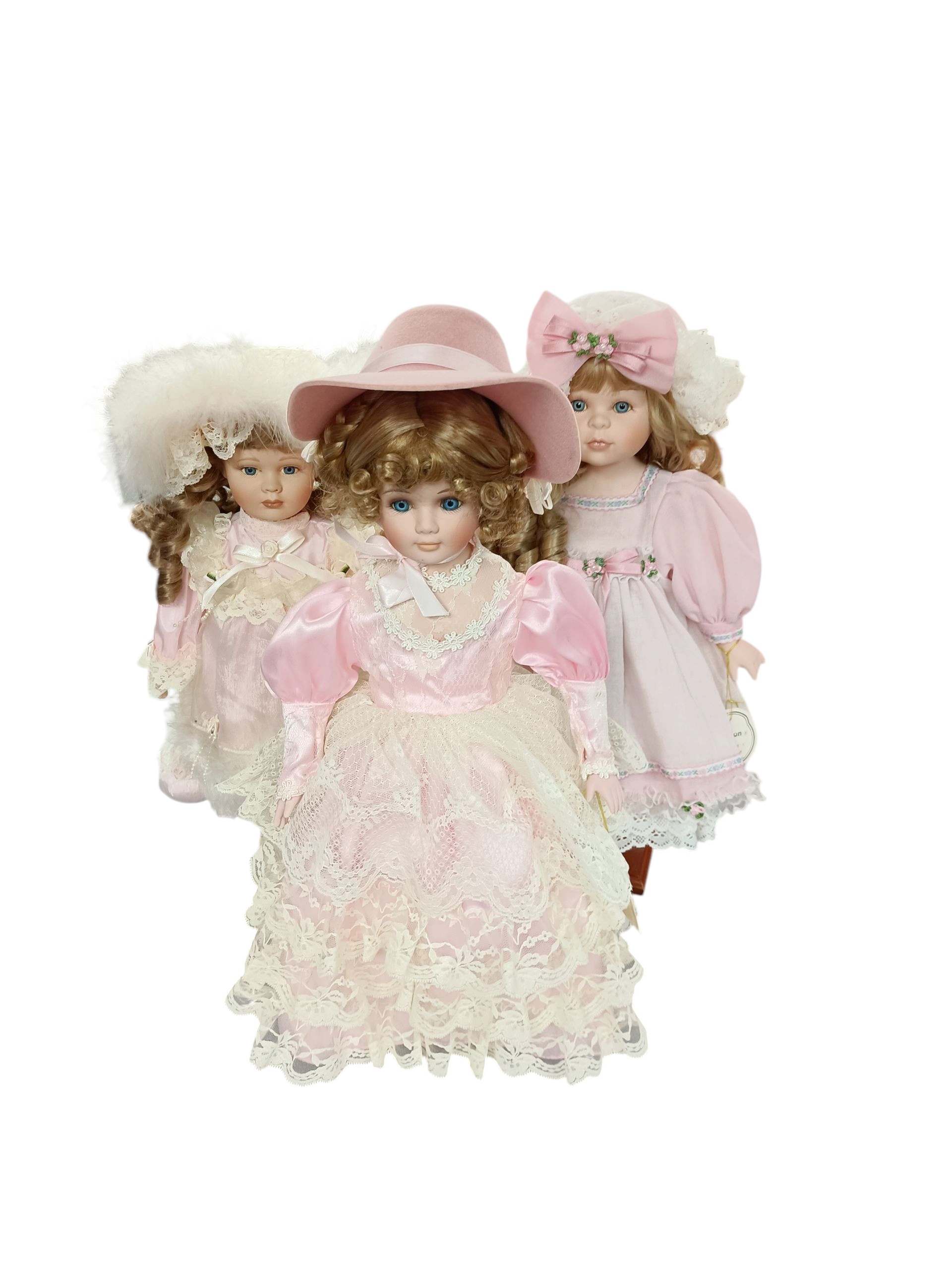 Product photo for Alberon Collectors Porcelain Dolls X 2 Lara And Juliette + Lori (vintage)