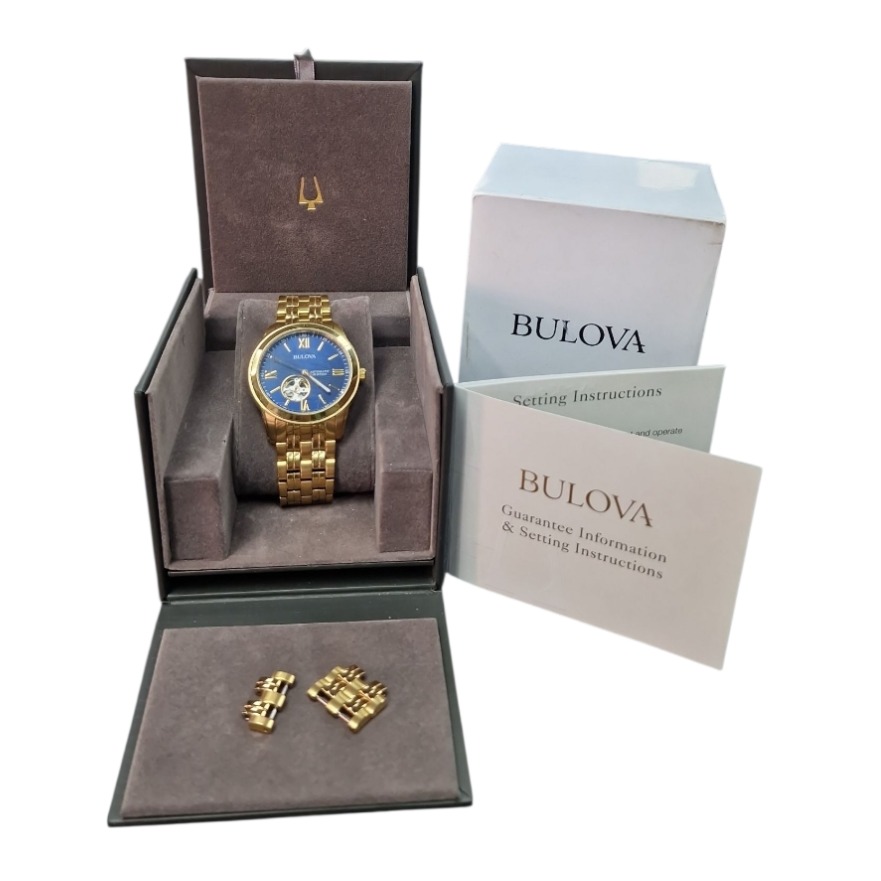 Product photo for Bulova 97A131 Automatic Gold Tone Bracelet Watch - W09304