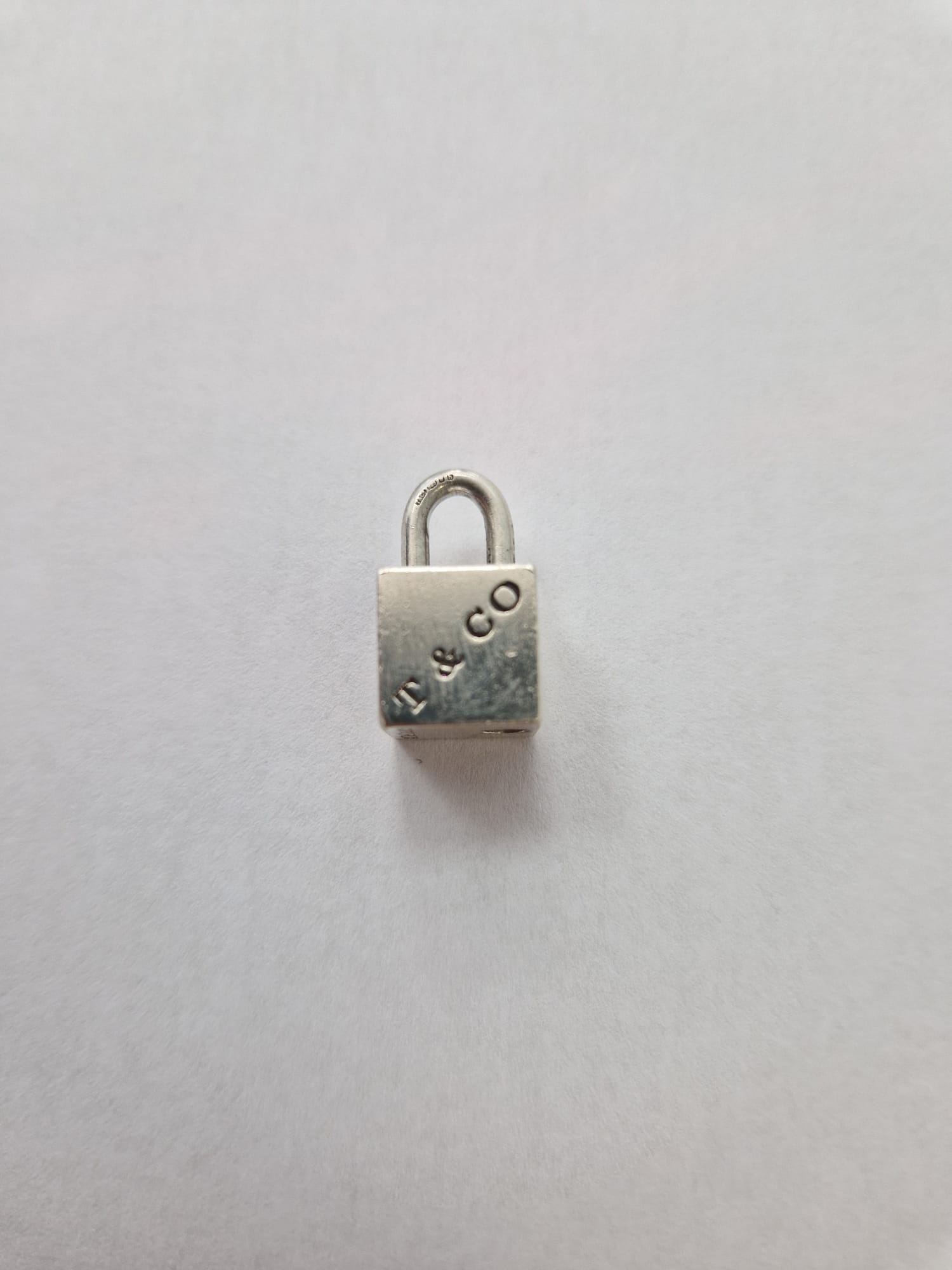 Product photo for Tiffany  Tiffany & Co. Silver Cube Padlock Charm - 925 Classic Design 12M Warranty