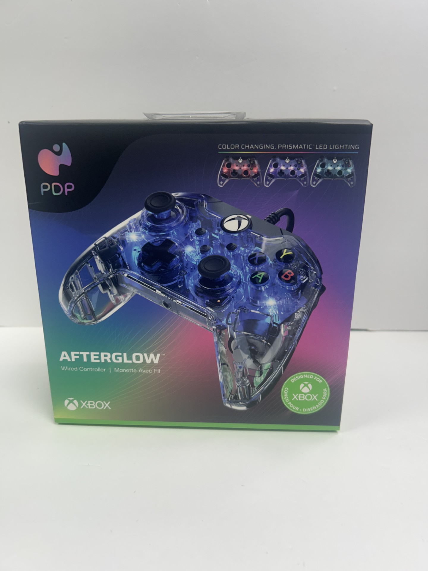 Product photo for PDP XBOX CONTROLLER AFTER GLOW WIRED BOXED