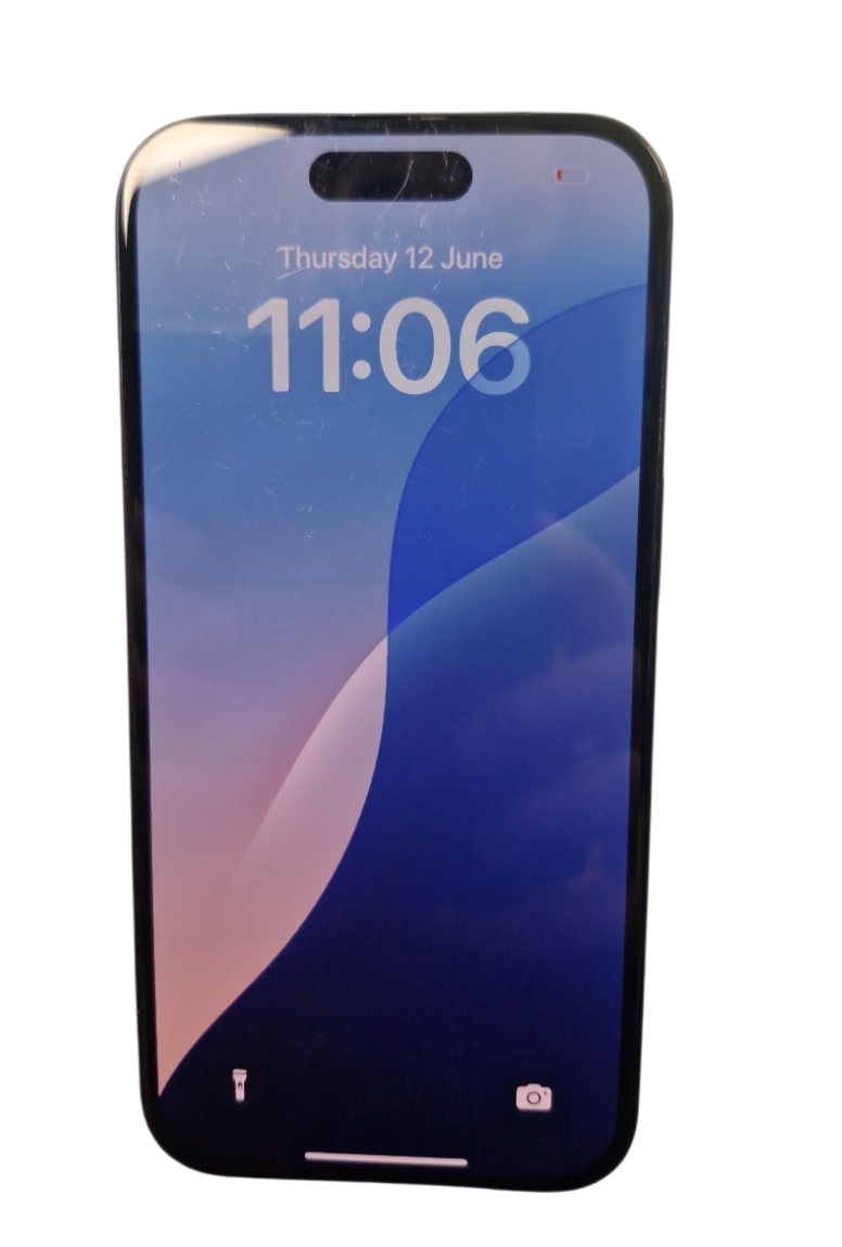 Product photo for iPhone 15 Black (Unlocked) (100% Battery Health) 128GB