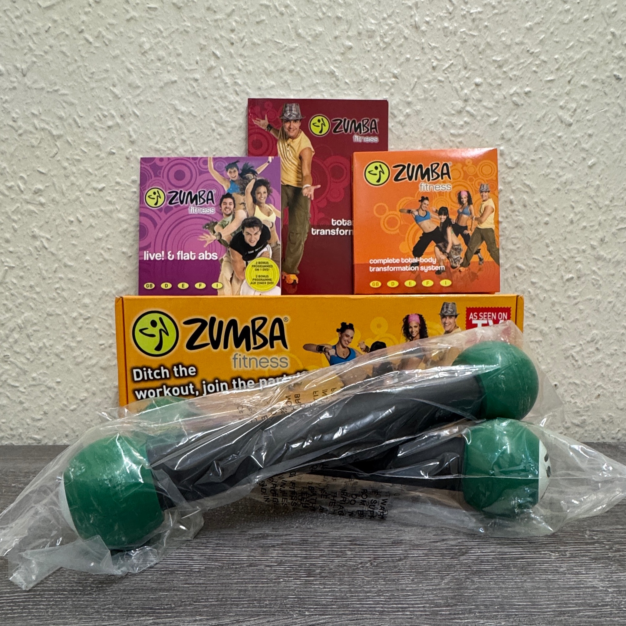 Product photo for ZUMBA FITNESS 6 WORK OUTS ON 4 DVDS - NEW