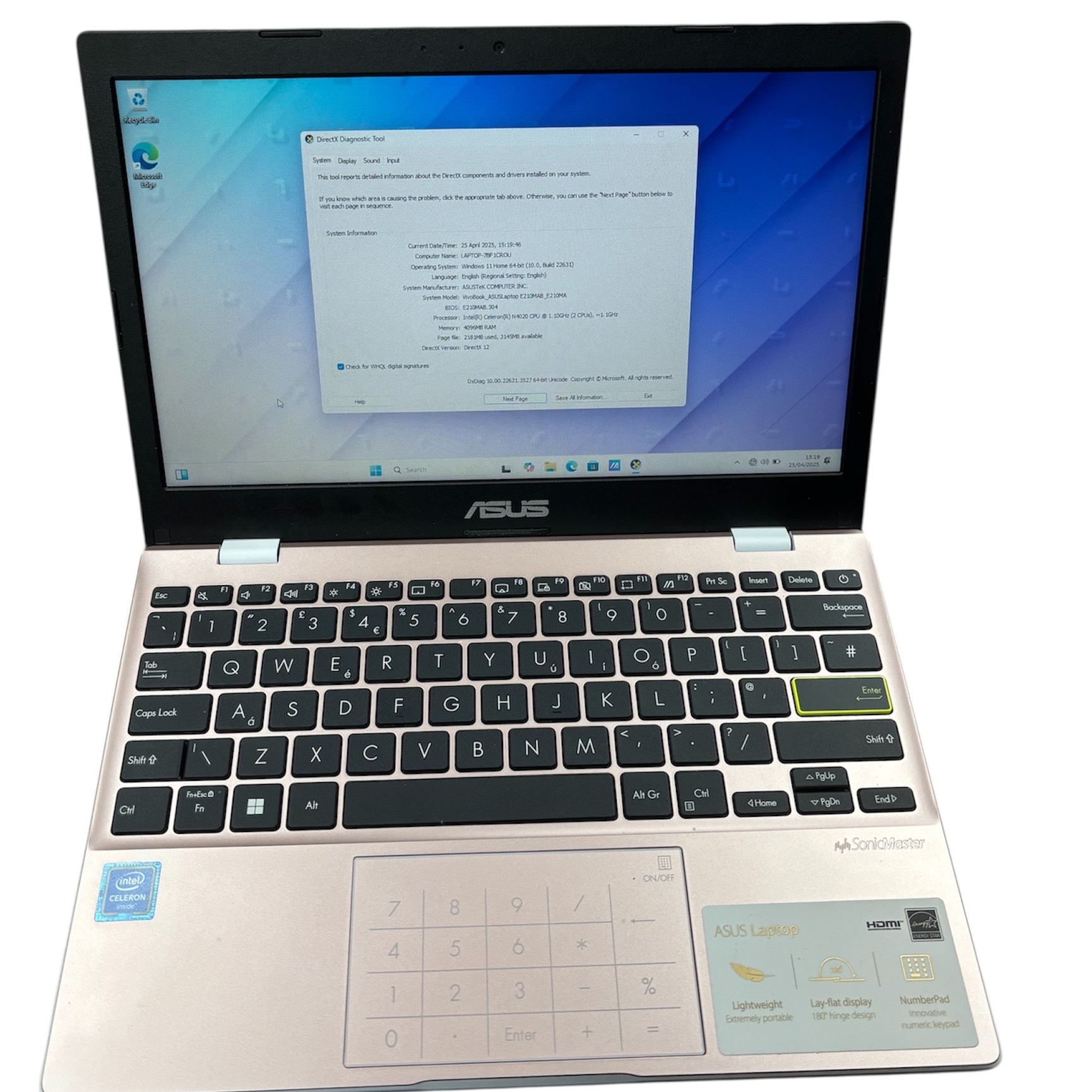 Product photo for Asus Notepad Laptop