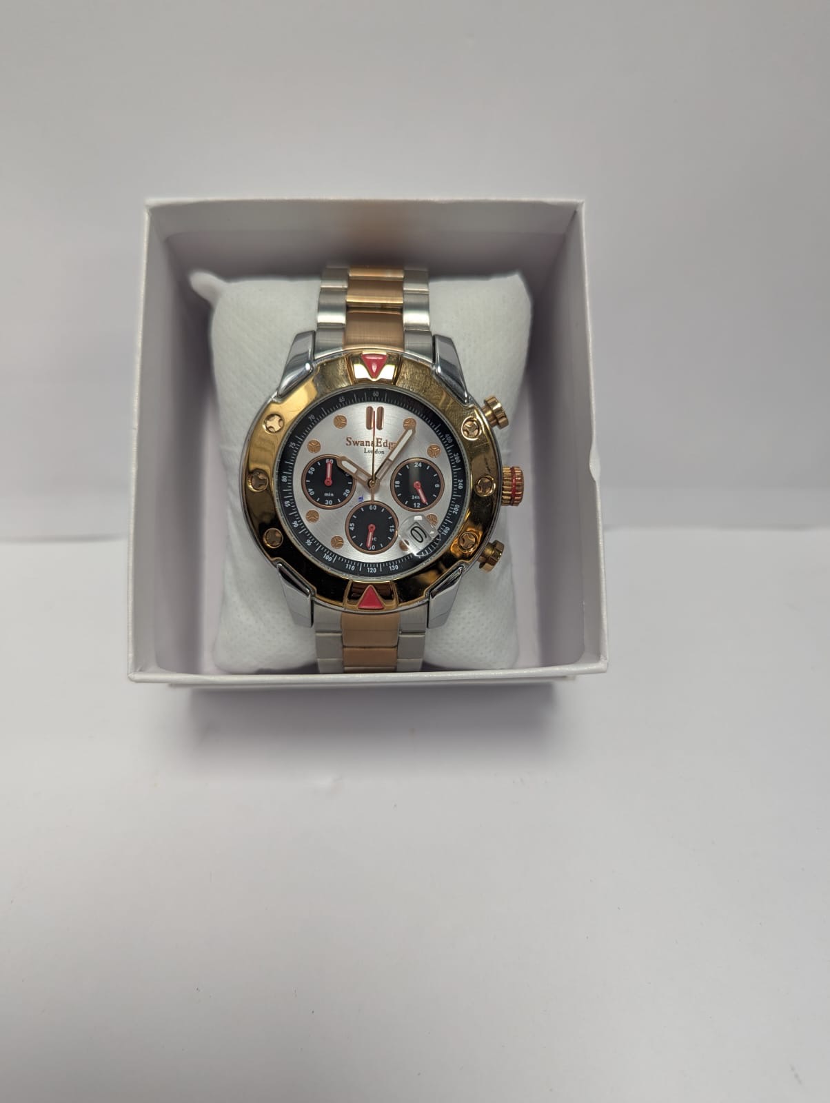 Product photo for SWAN AND EDGAR  swan edgar watch bronze face and sqaure blue
