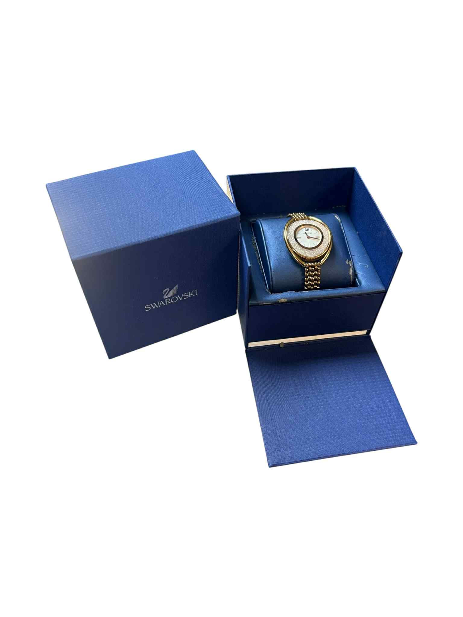 Product photo for Swarovski 5230946 Rose Oval Gold Tone Bracelet Ladies Watch Crystalline