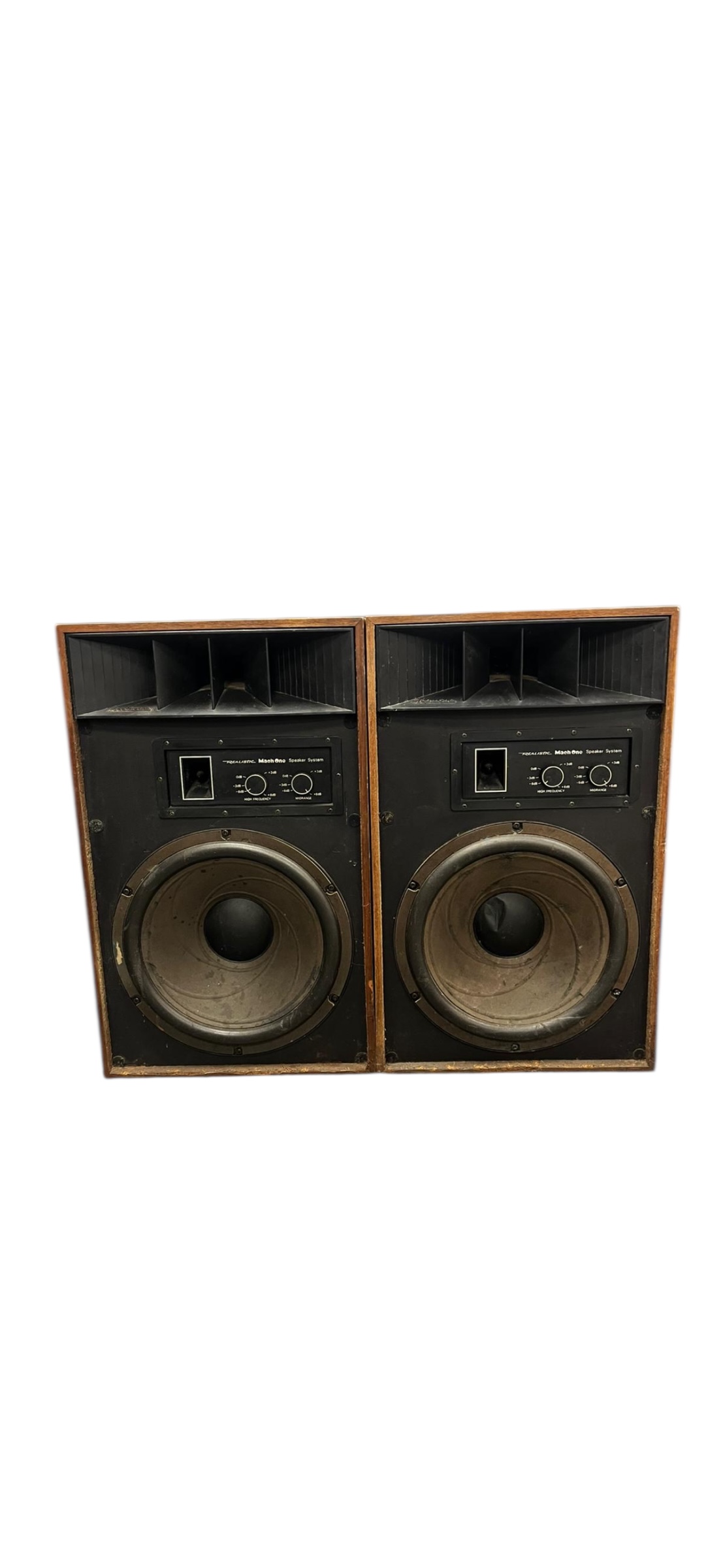 Product photo for Realistic Mach One 1 Vintage Speakers (Pair) 1970s