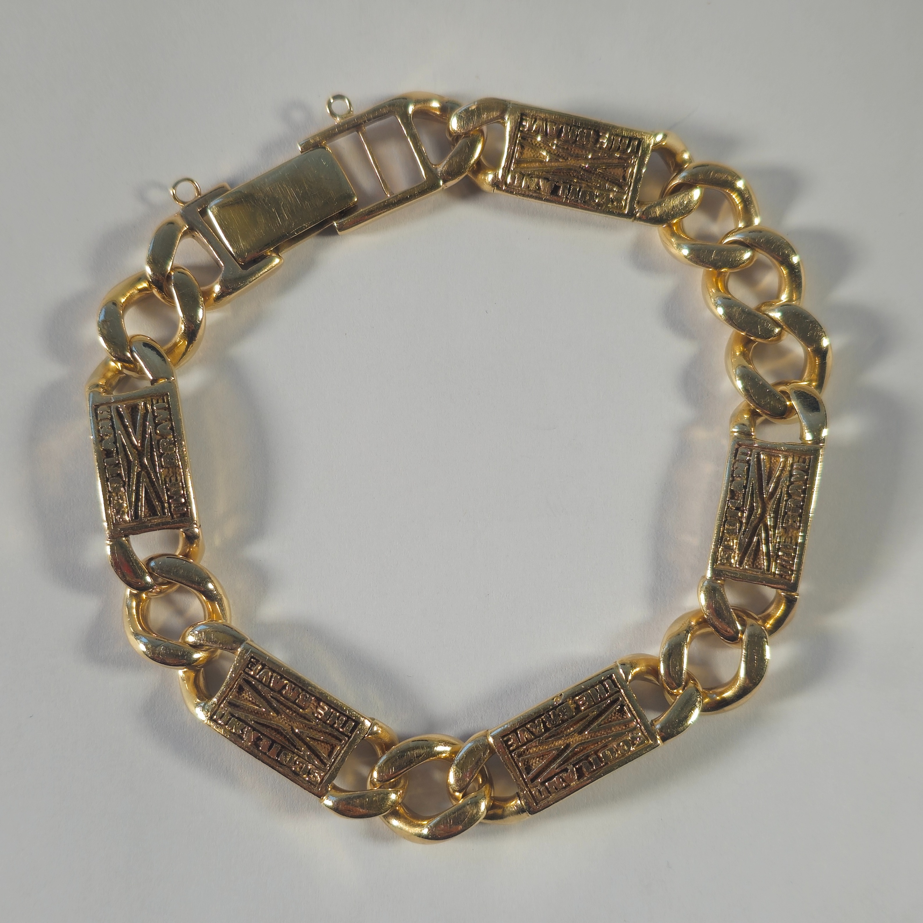 Product photo for 9ct Gold Scotland Bar Link Bracelet