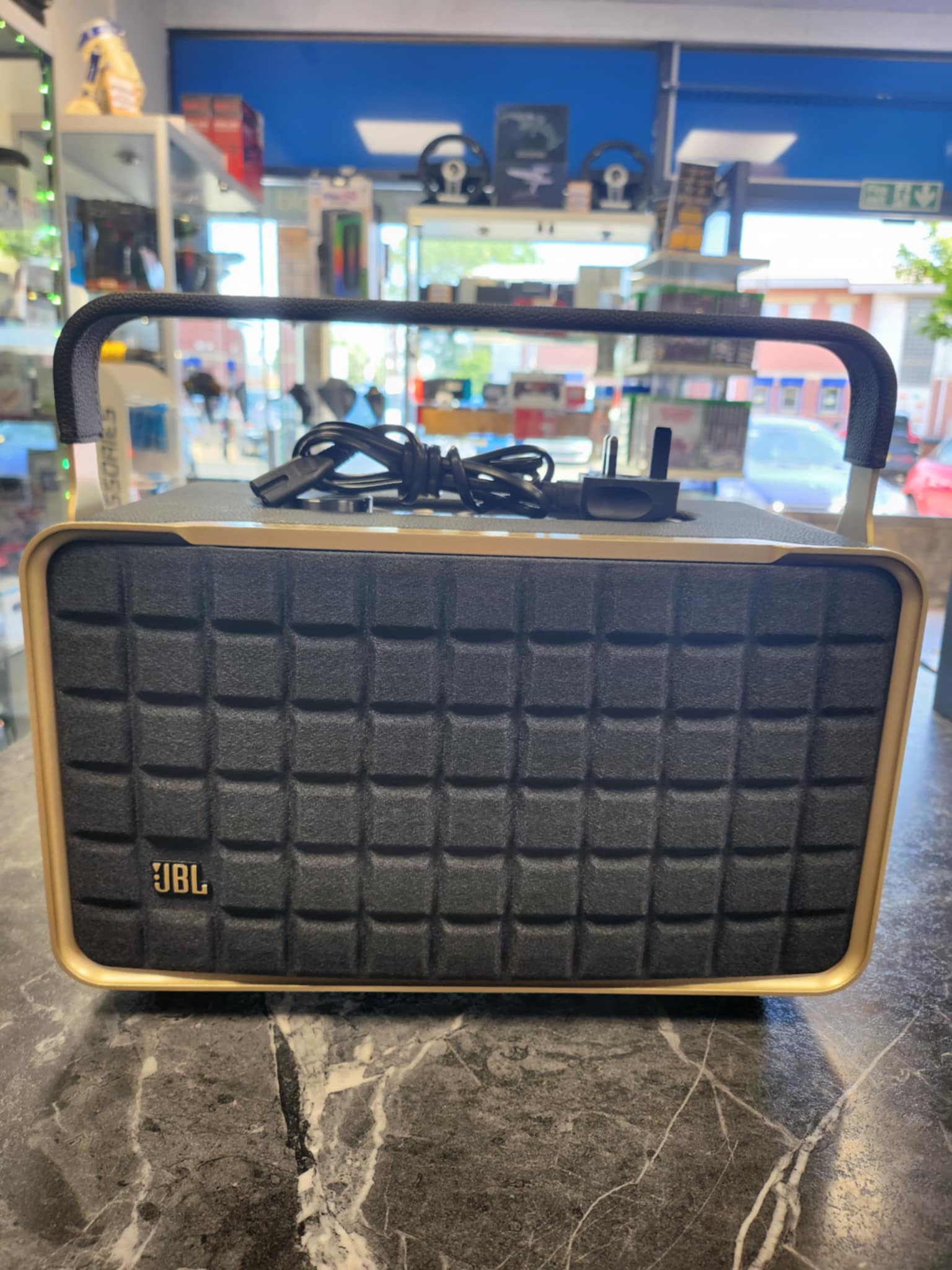 Product photo for JBL Authentics 300 Portable Smart Home Speaker Wi-Fi Bluetooth Music Streaming