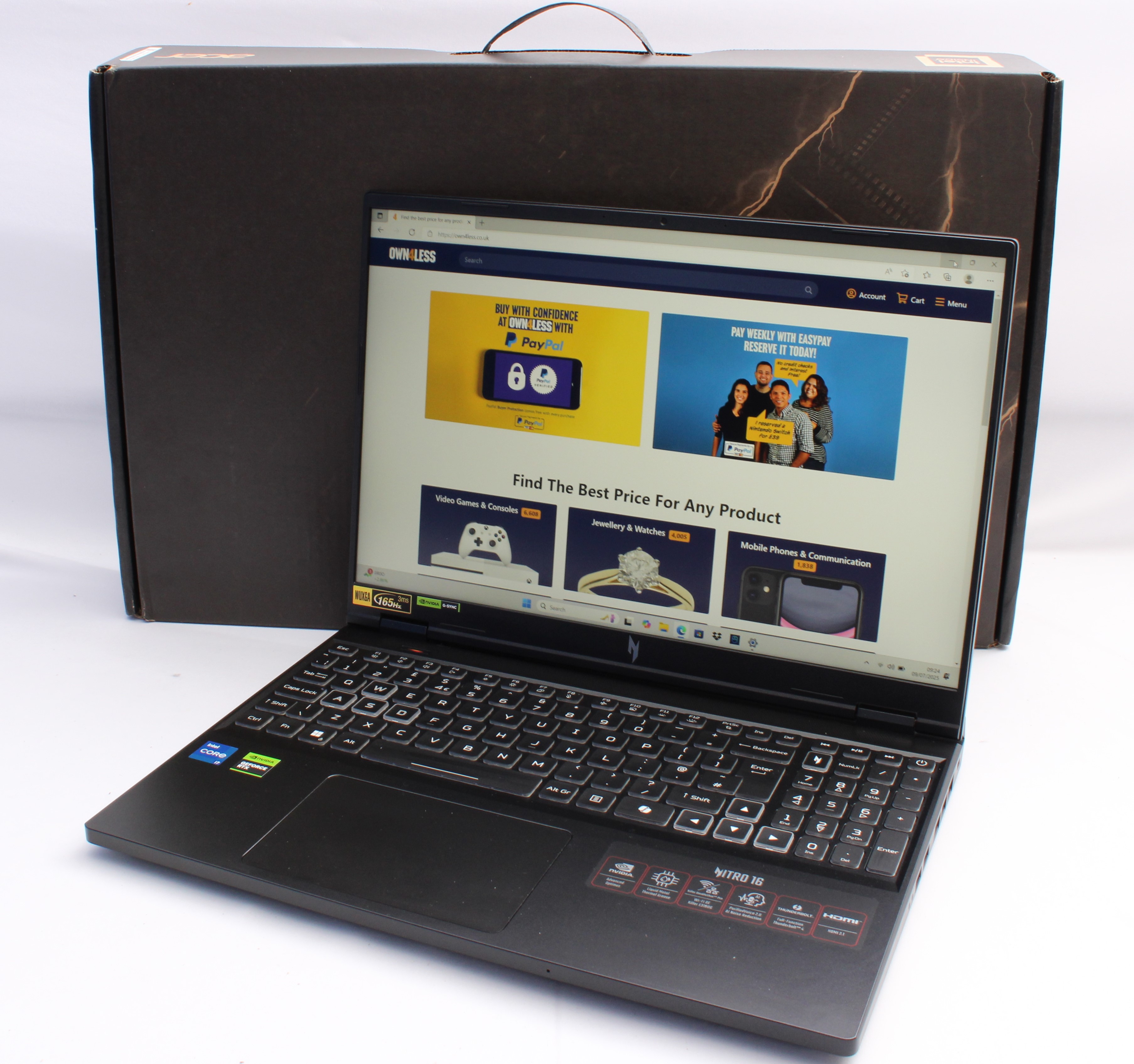 Product photo for Acer Nitro 16 Intel Core i7 RTX4060 16GB RAM 1TB SSD Win 11 Gaming Laptop (A)