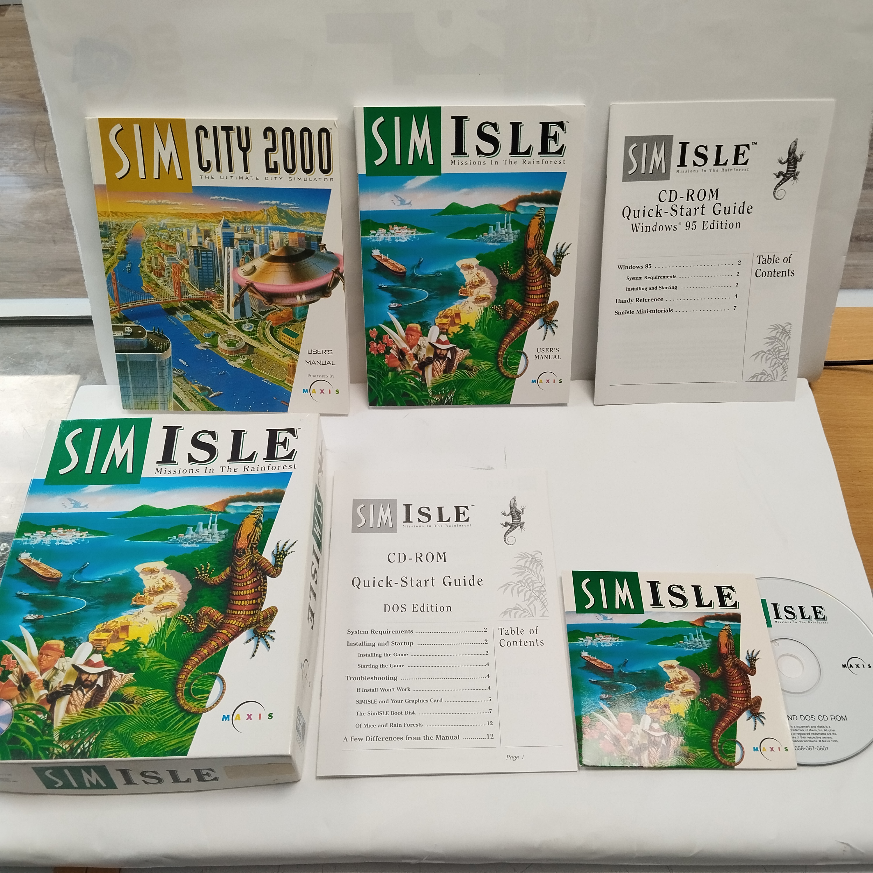 Product photo for Sim Isle PC Big Box 1995 Maxis Strategy Game Vintage Complete Set - Tested