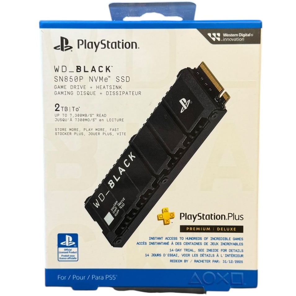 Product photo for Boxed: WD_Black SN850P NVMe SSD Game Drive + Heatsink For PlayStation - 2TB