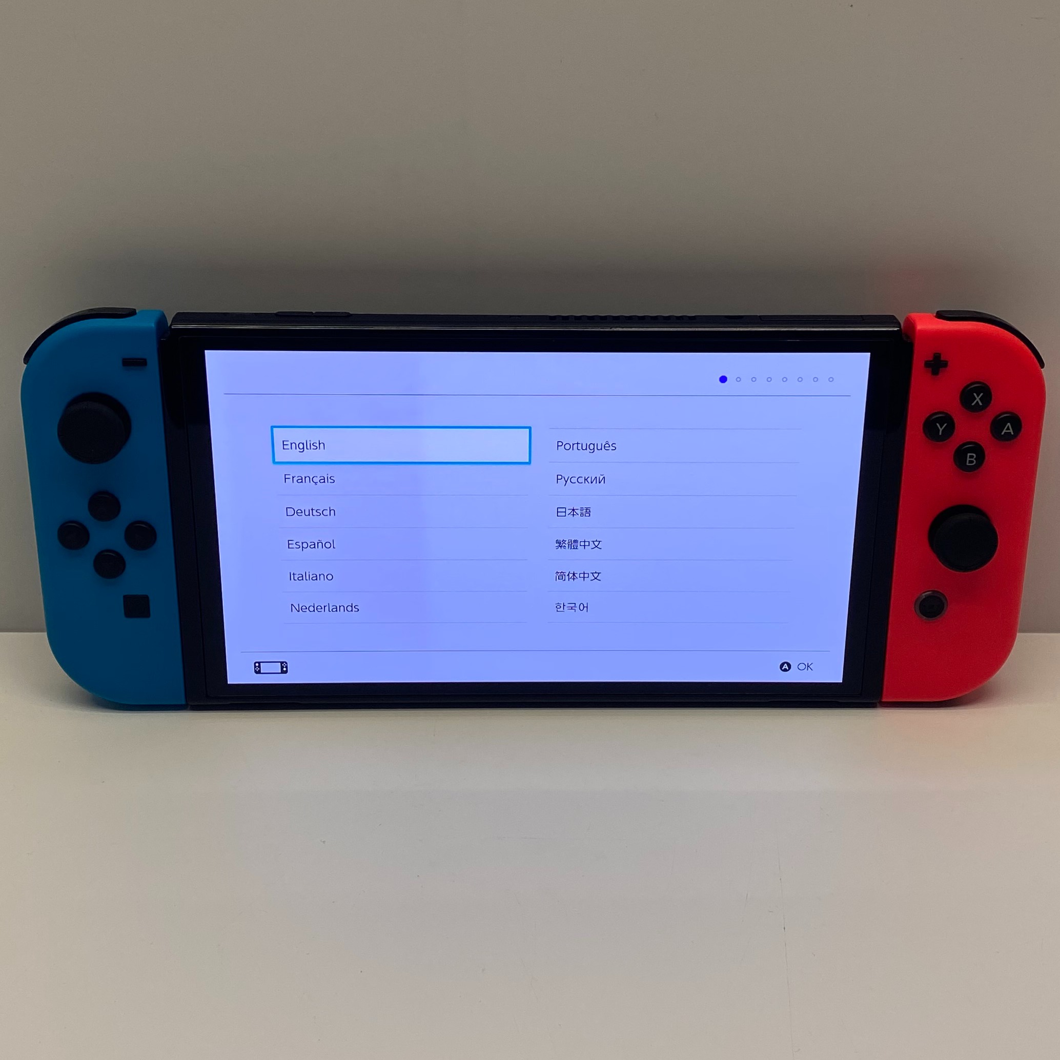 Product photo for Nintendo Switch OLED Console Only with Neon Red/ Blue Joy Cons